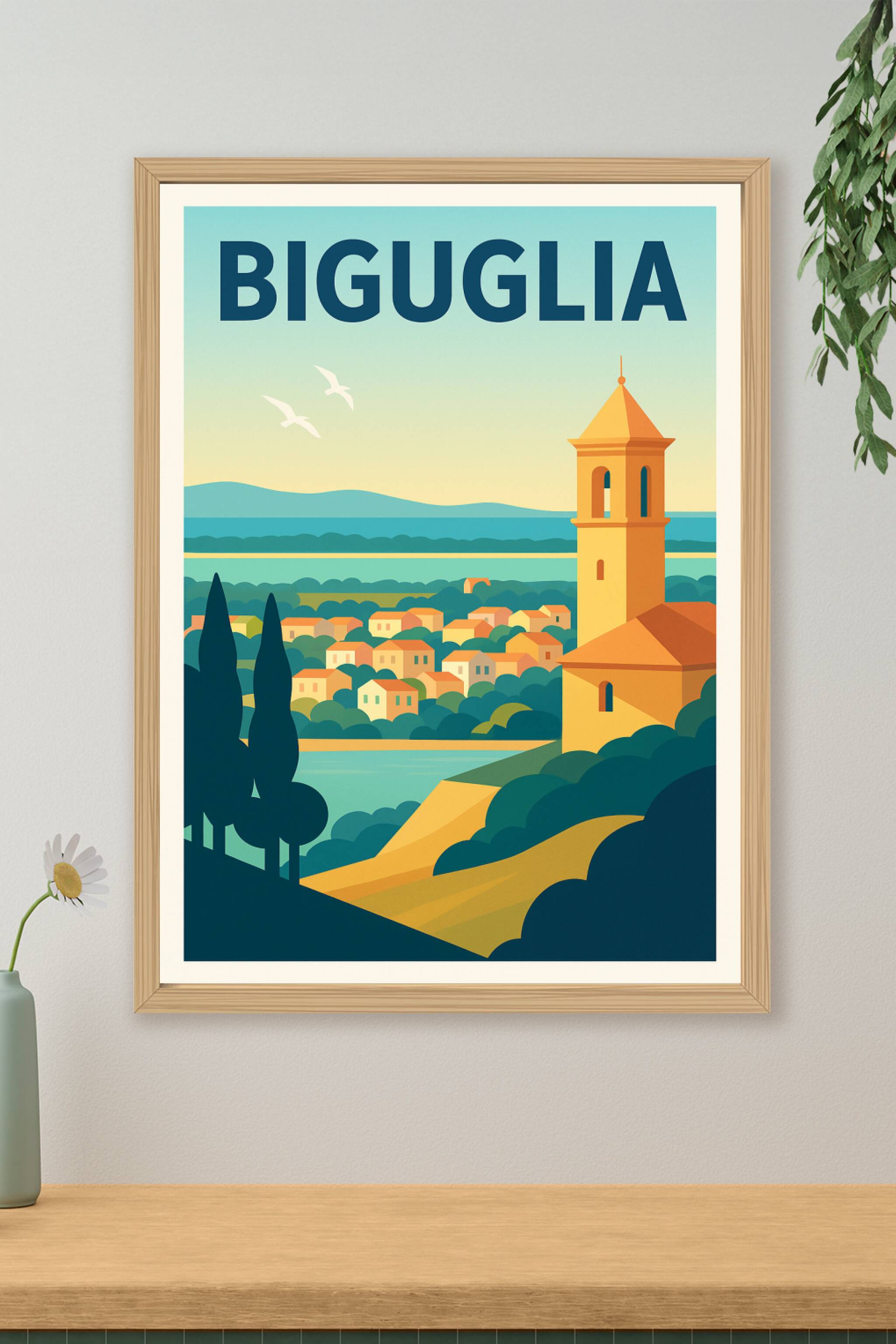 Affiche de Biguglia - Panorama ensoleillé de charme corse