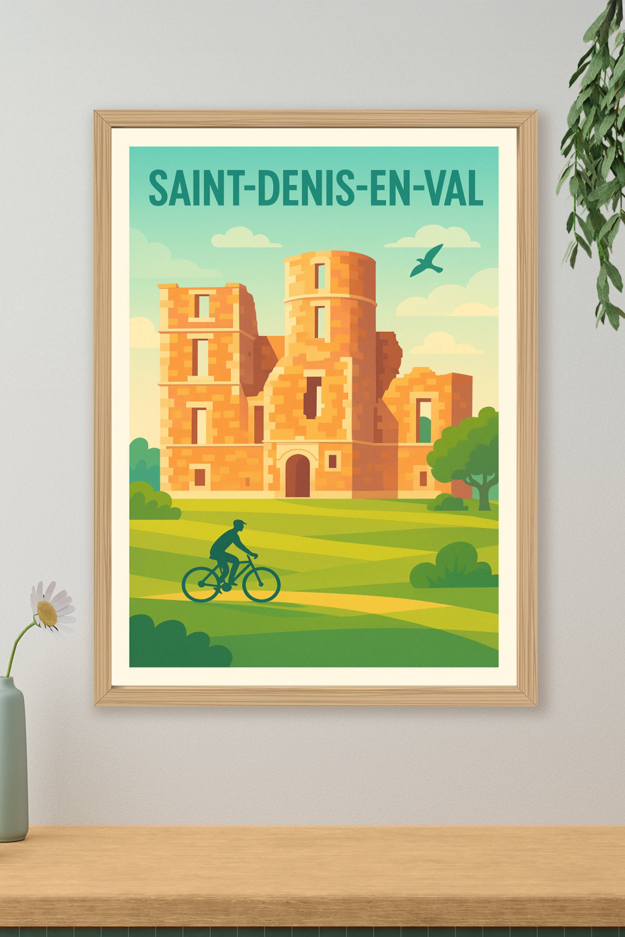 Affiche de Saint-Denis-en-Val - Charme et patrimoine à vélo