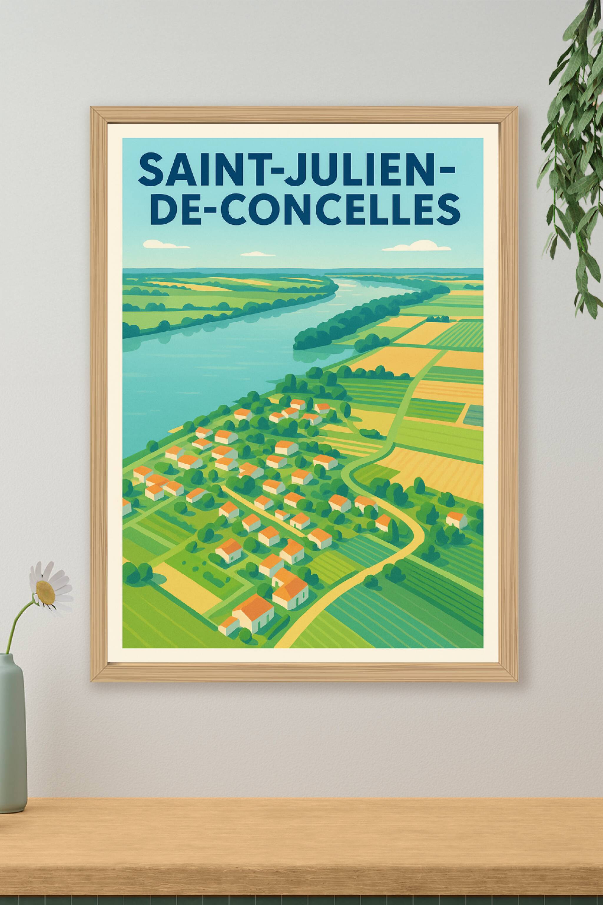 Affiche de Saint-Julien-de-Concelles - Vue aérienne paisible et champêtre