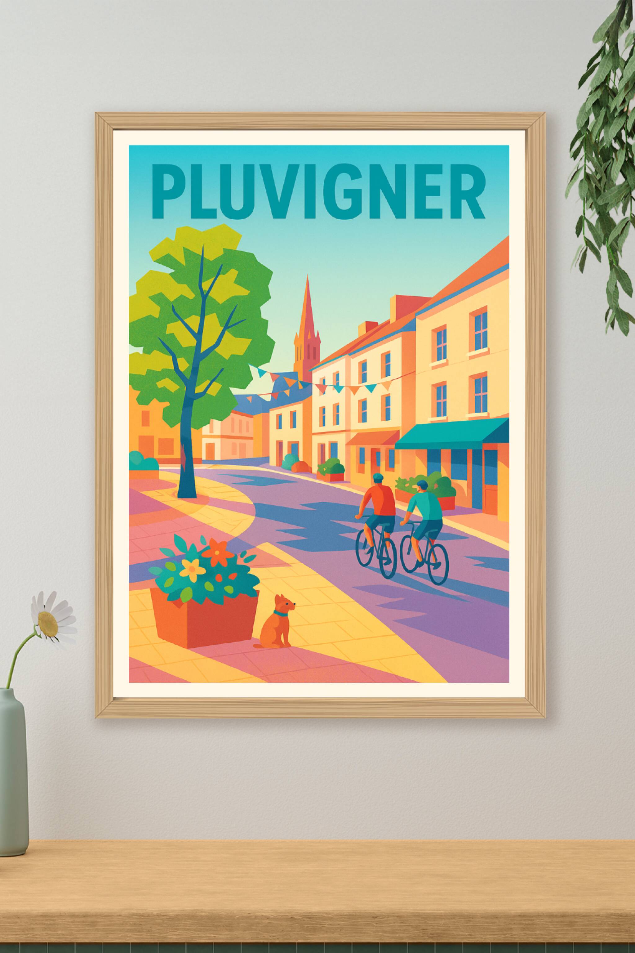 Affiche de Pluvigner - Promenade ensoleillée au cœur de la ville