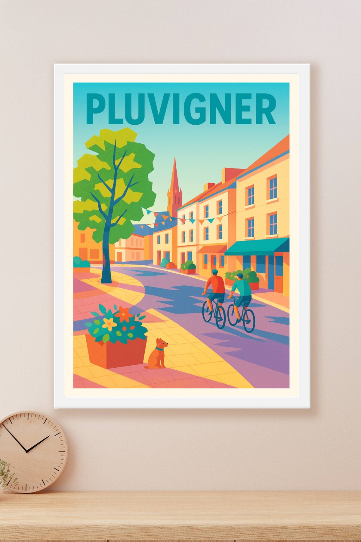 Affiche de Pluvigner - Promenade ensoleillée au cœur de la ville