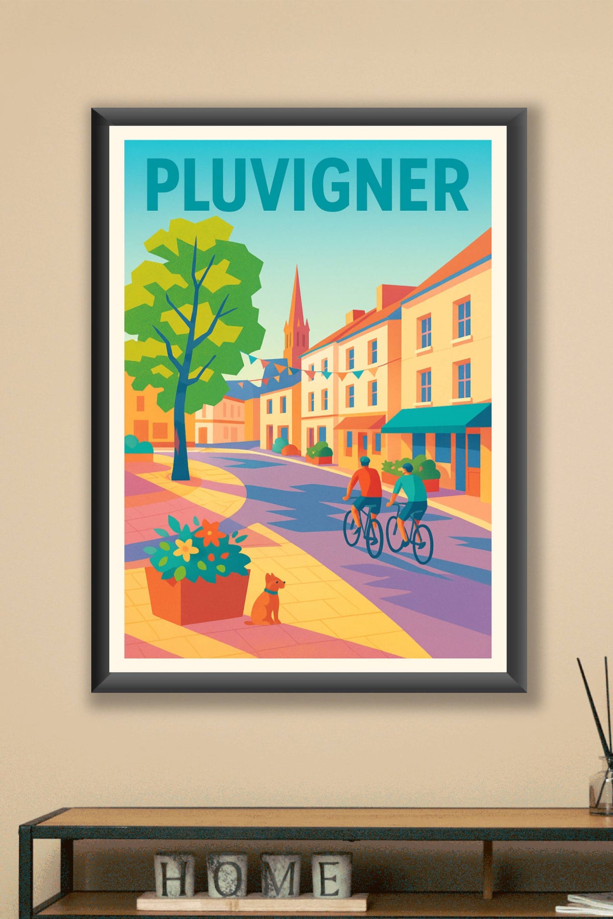 Affiche de Pluvigner - Promenade ensoleillée au cœur de la ville