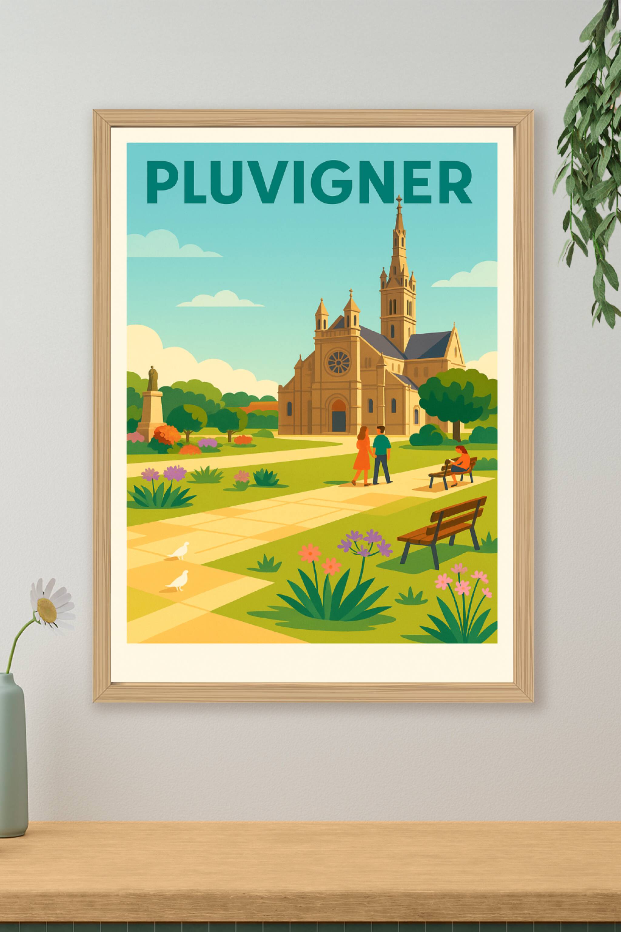 Affiche de Pluvigner - L'élégance paisible de son patrimoine
