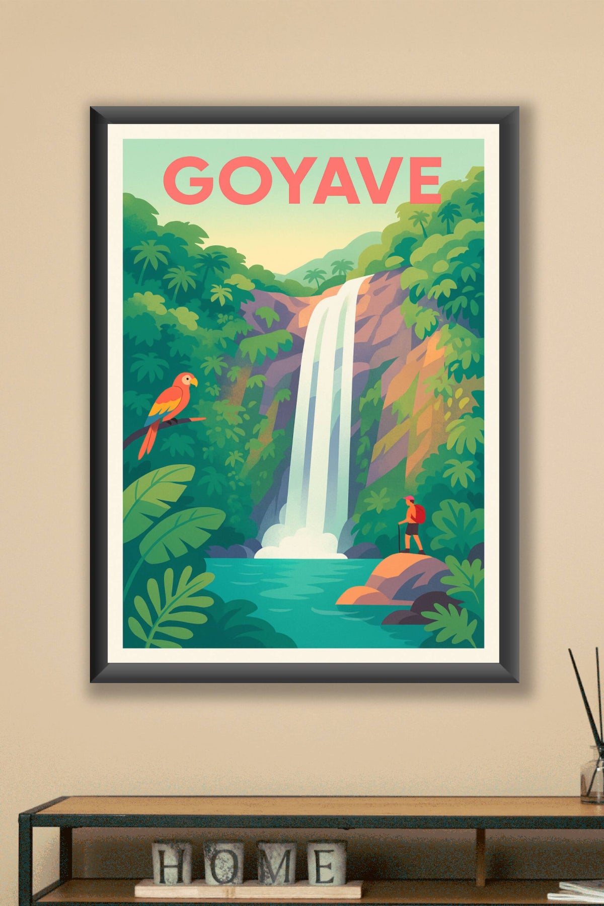 Affiche de Goyave - Évasion tropicale et cascades luxuriantes
