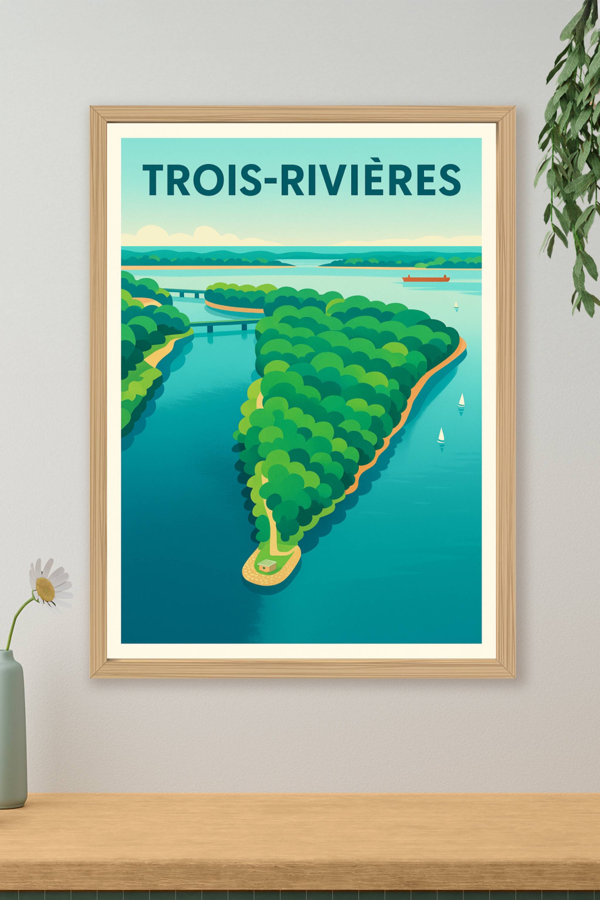 Affiche de Trois-Rivières - Évasion nature entre cours d'eau et verdure