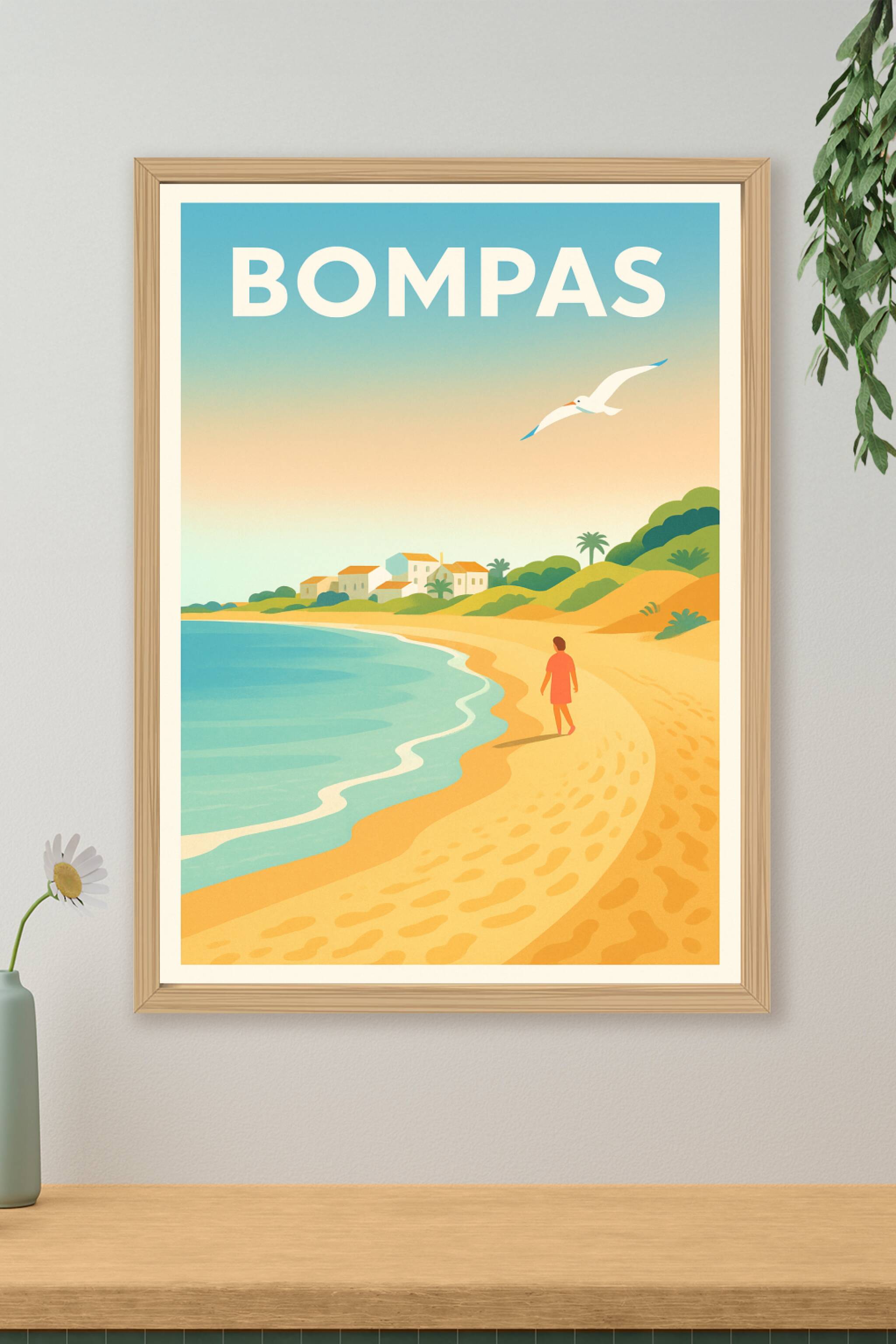 Affiche de Bompas - Évasion en bord de mer