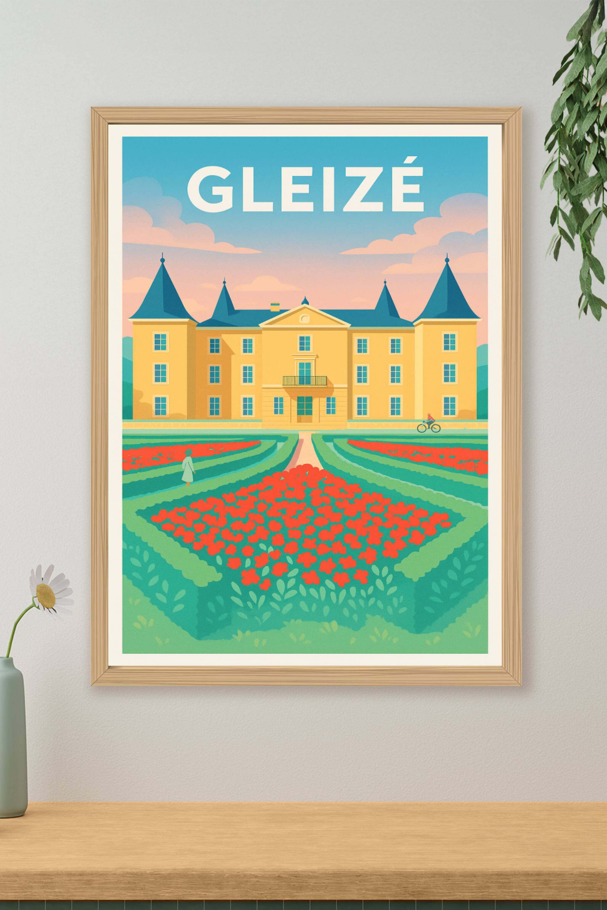 Affiche de Gleizé - Élégance et charme du château fleuri