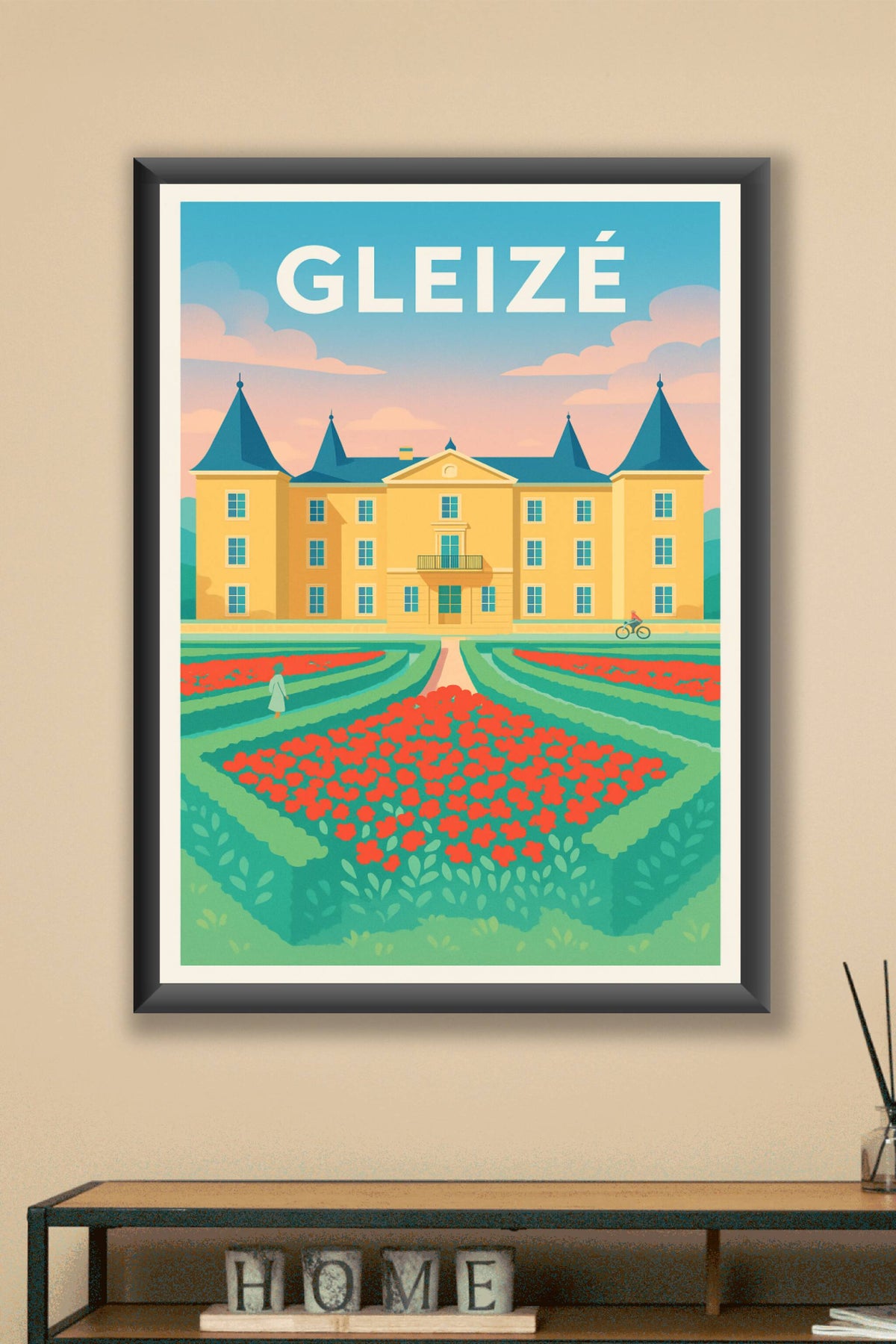 Affiche de Gleizé - Élégance et charme du château fleuri