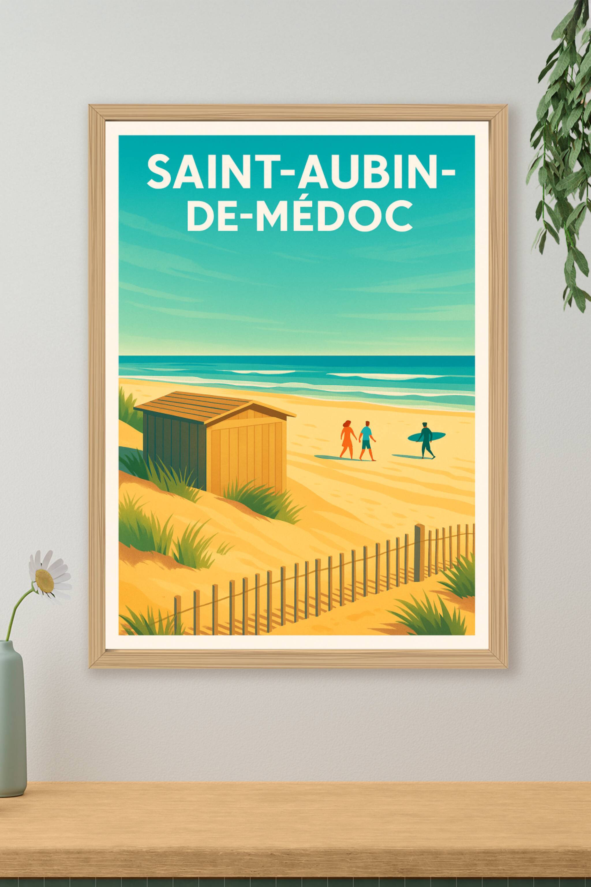 Affiche de Saint-Aubin-de-Médoc - Plages et Douceur de Vivre en Bord de Mer