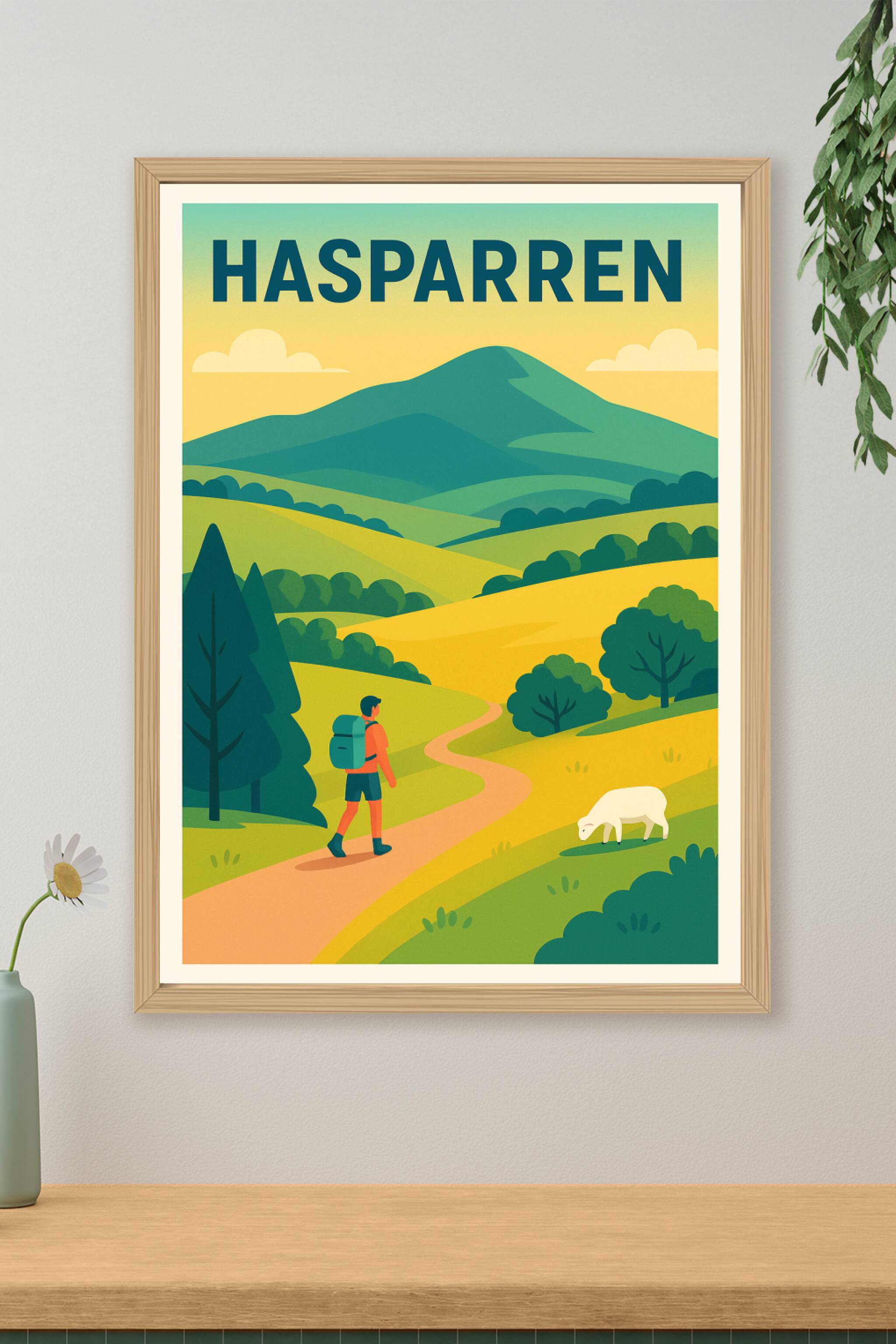 Affiche de Hasparren - Invitation à la randonnée en pleine nature