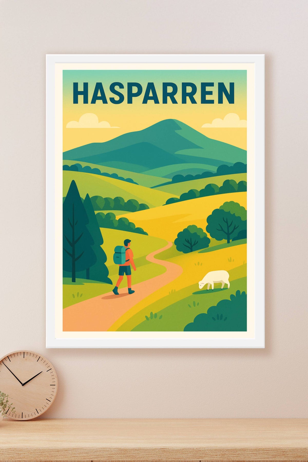 Affiche de Hasparren - Invitation à la randonnée en pleine nature