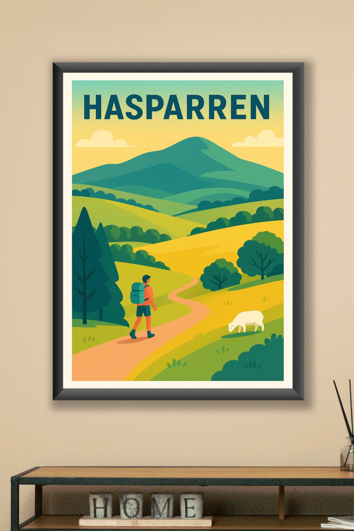 Affiche de Hasparren - Invitation à la randonnée en pleine nature