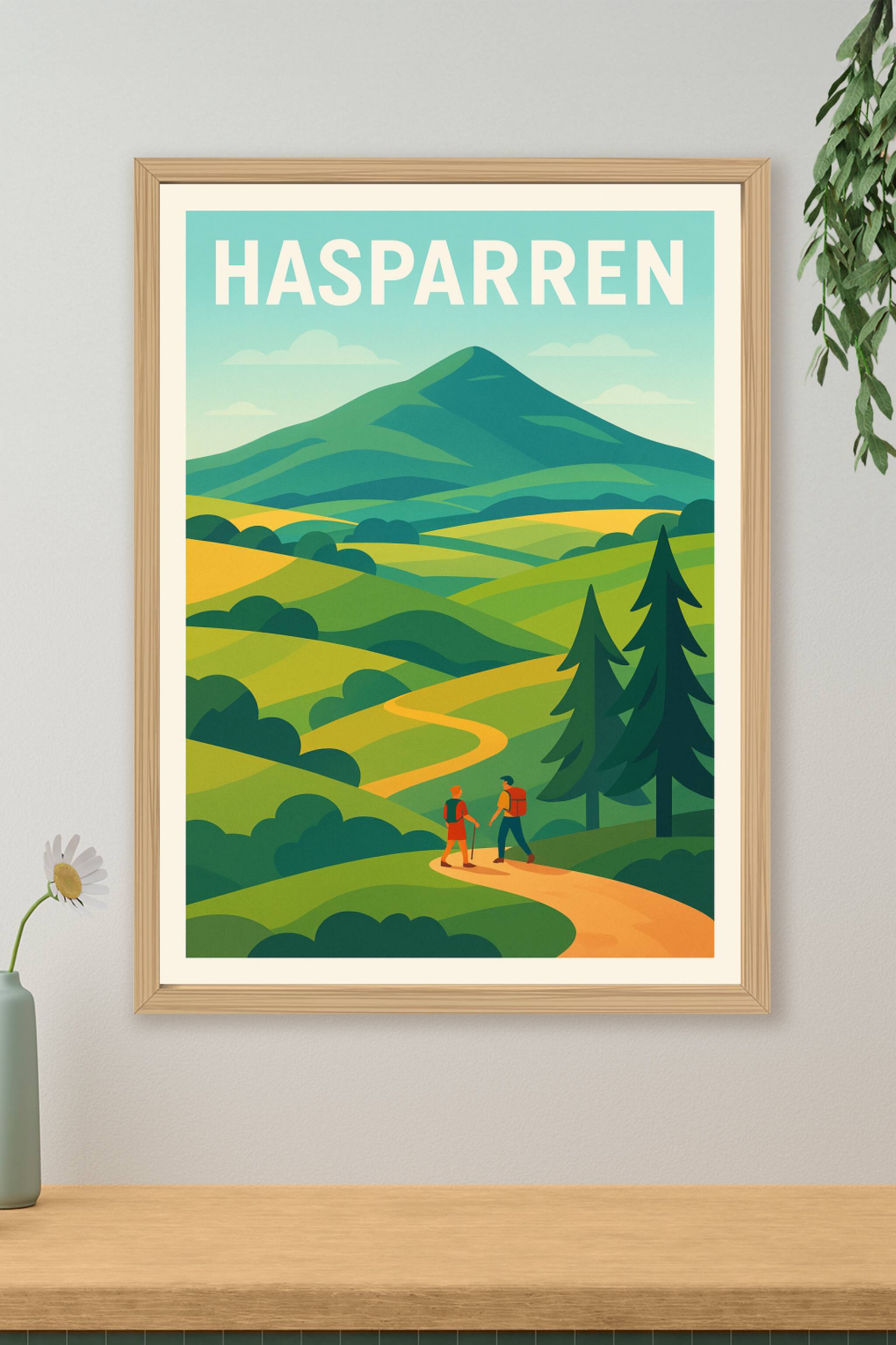 Affiche de Hasparren - Invitation à la randonnée et nature préservée