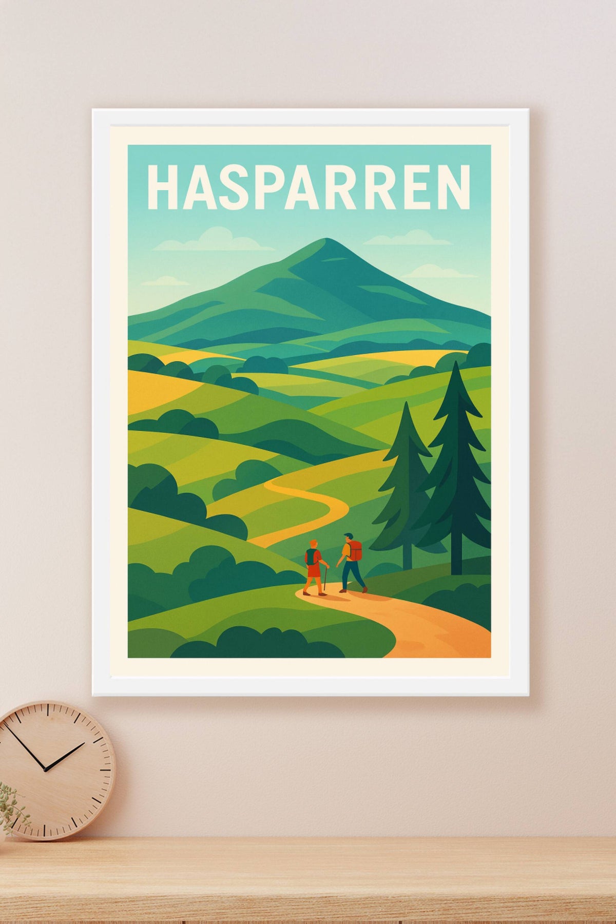 Affiche de Hasparren - Invitation à la randonnée et nature préservée