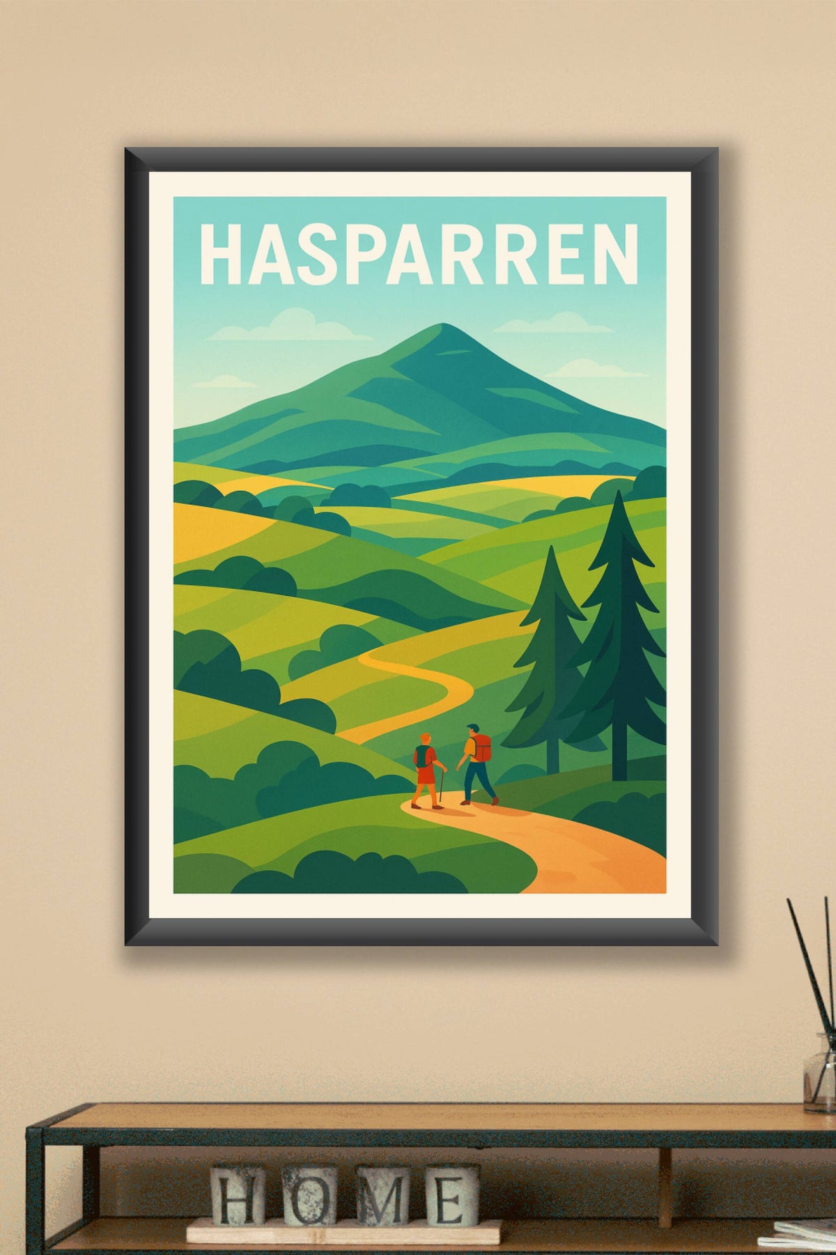 Affiche de Hasparren - Invitation à la randonnée et nature préservée