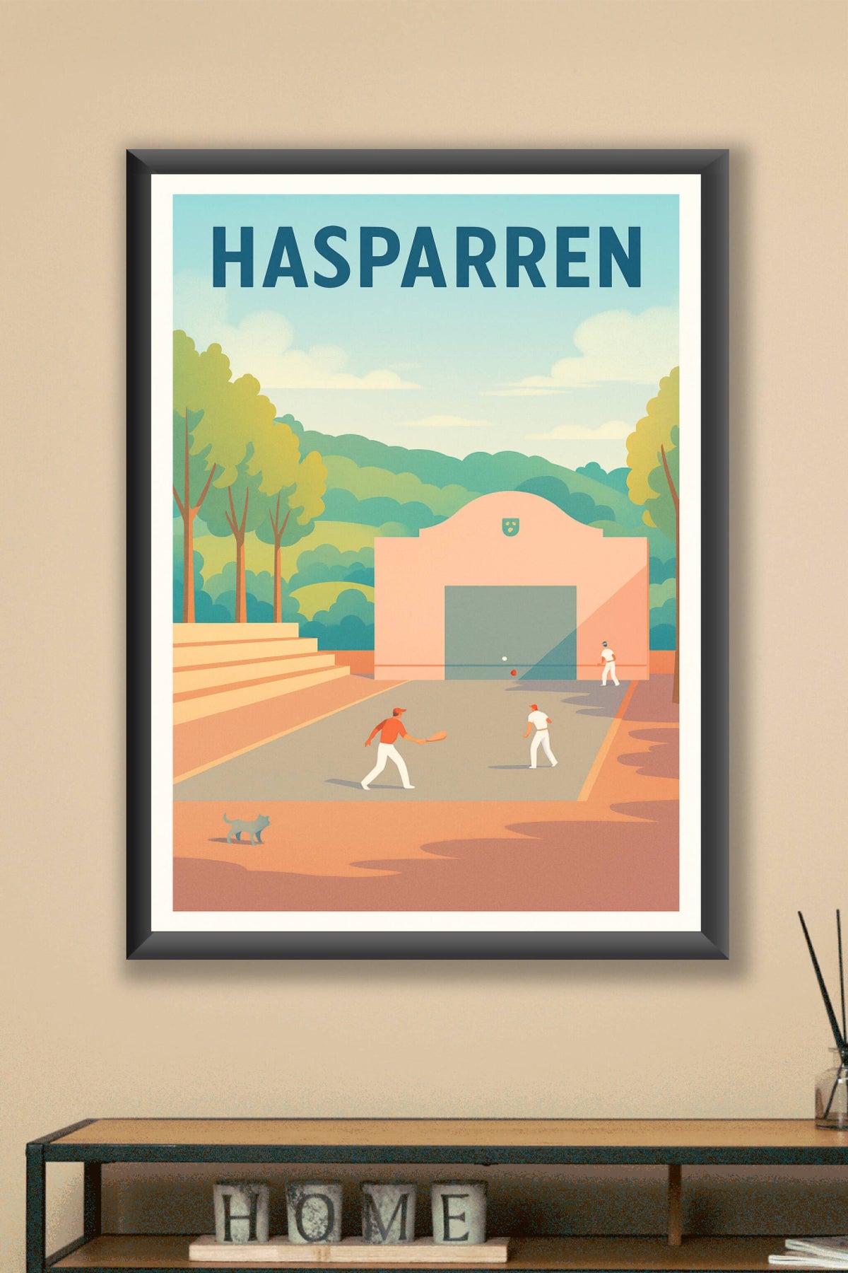 Affiche de Hasparren - L'ambiance authentique de la pelote basque