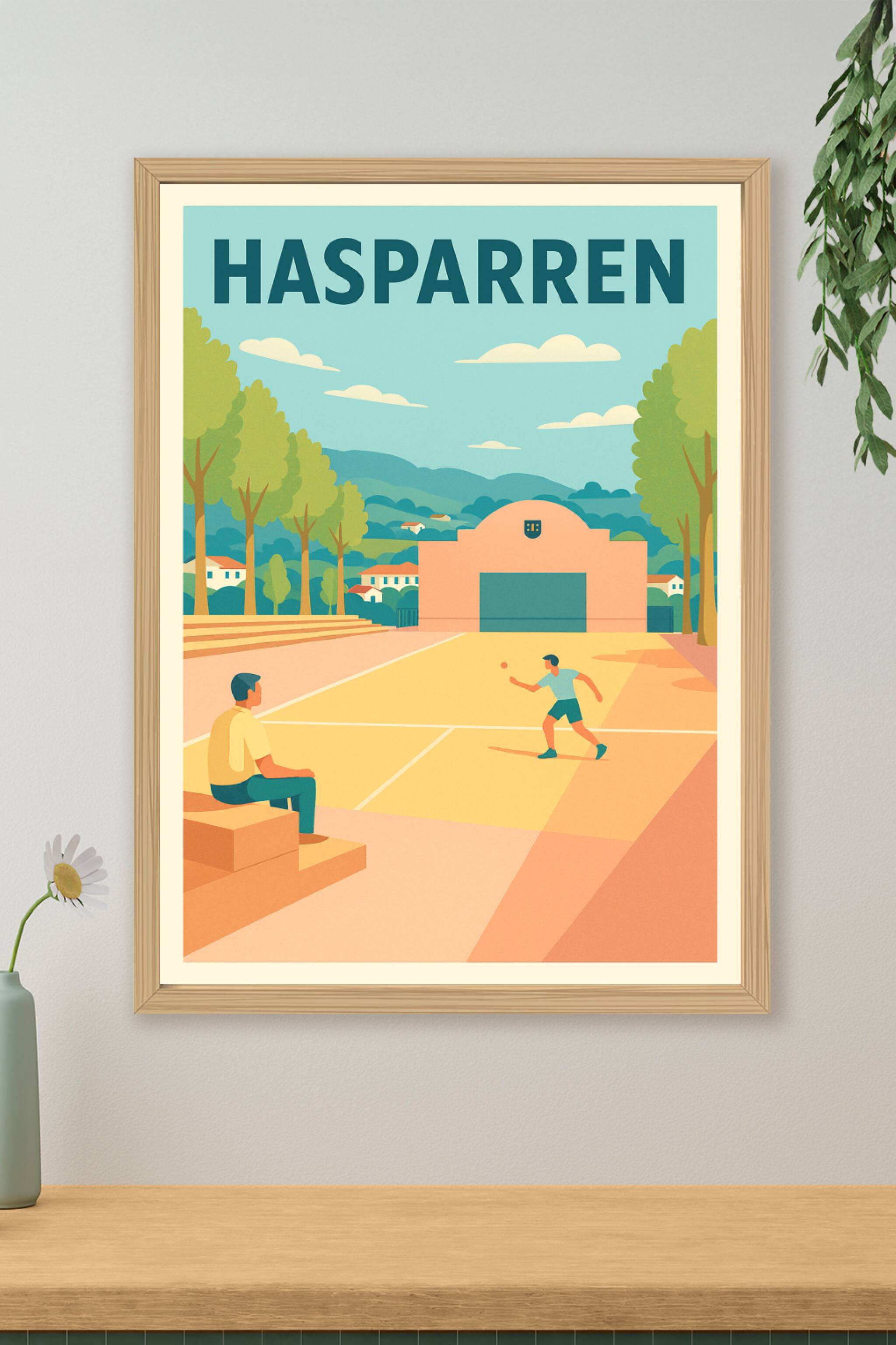 Affiche de Hasparren - L'art de vivre basque en poster vintage