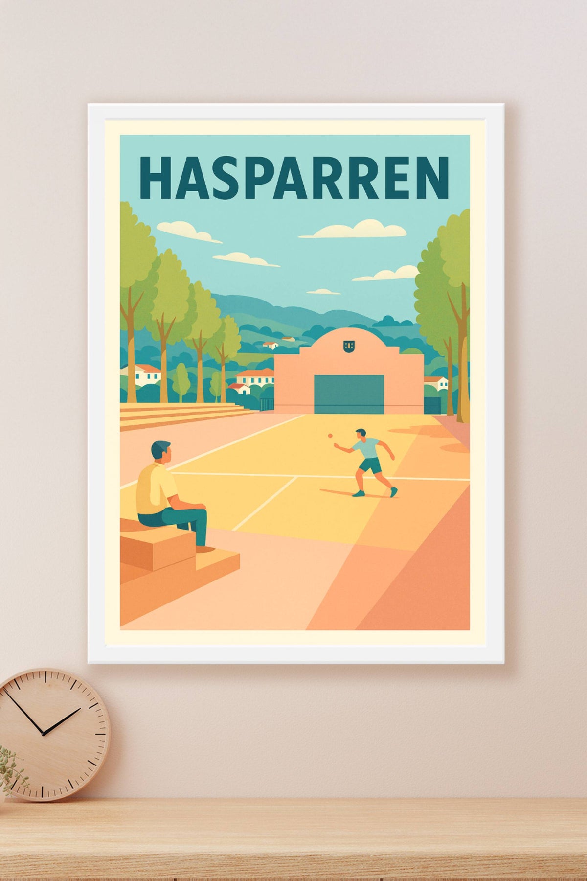Affiche de Hasparren - L'art de vivre basque en poster vintage