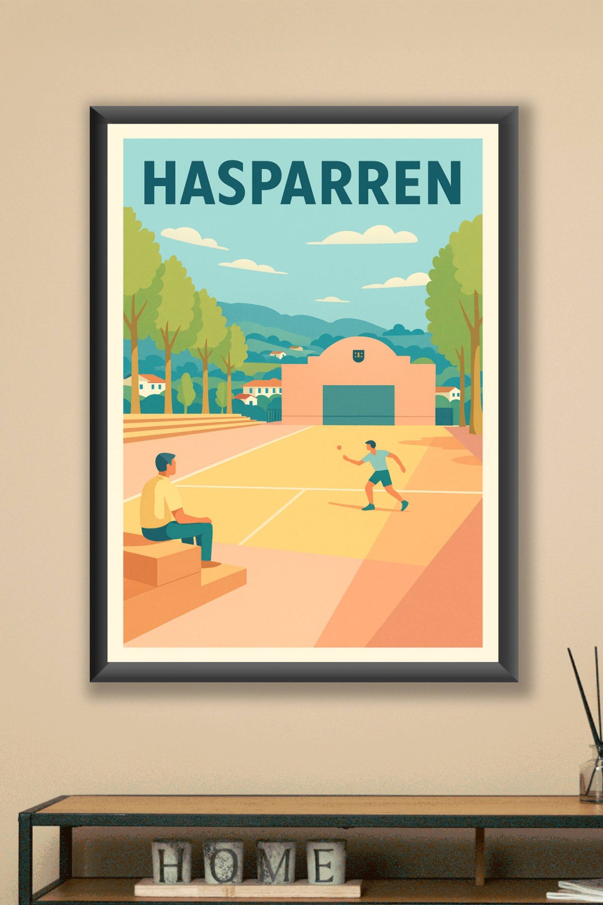 Affiche de Hasparren - L'art de vivre basque en poster vintage