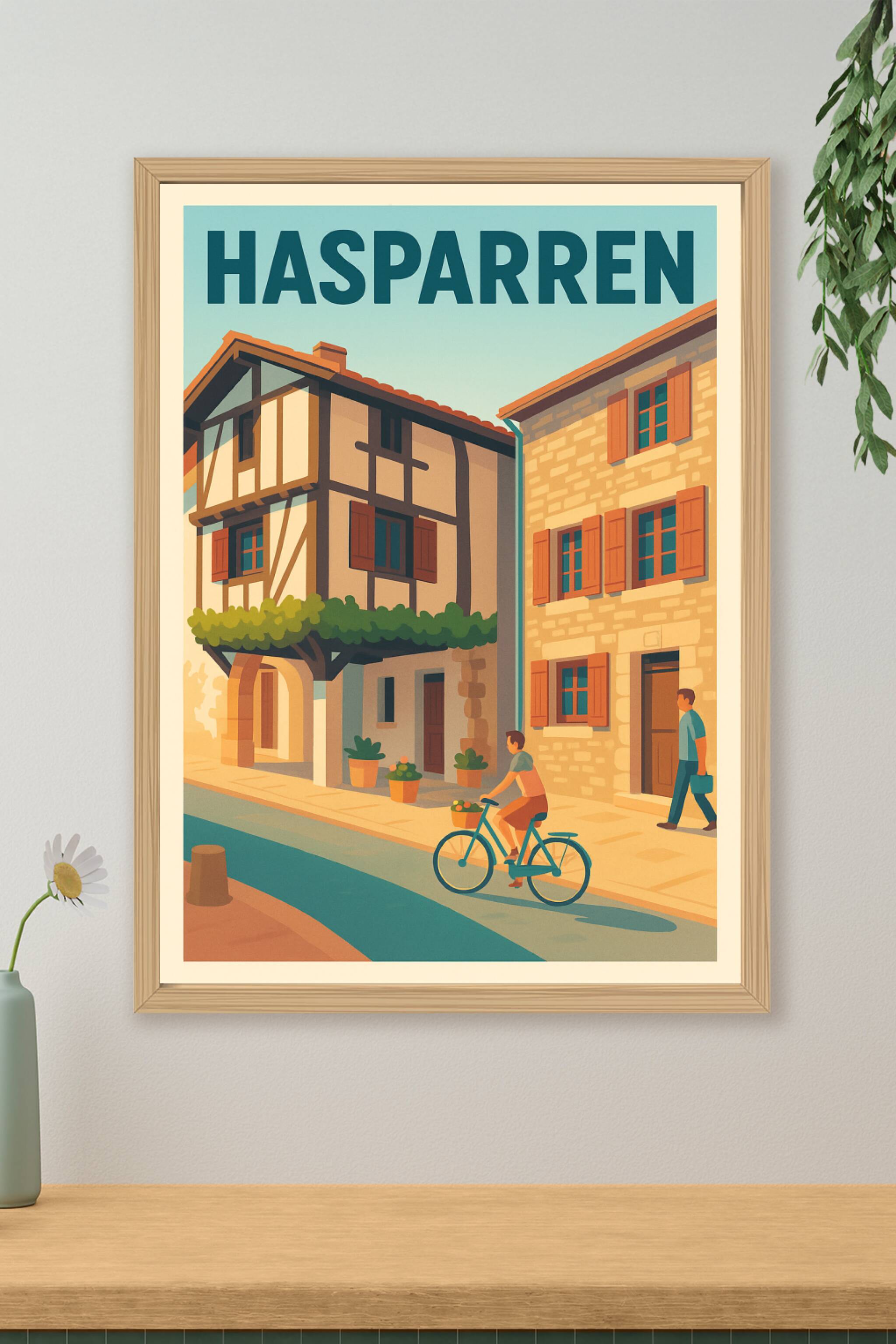 Affiche de Hasparren - Charme et douceur de vie basque