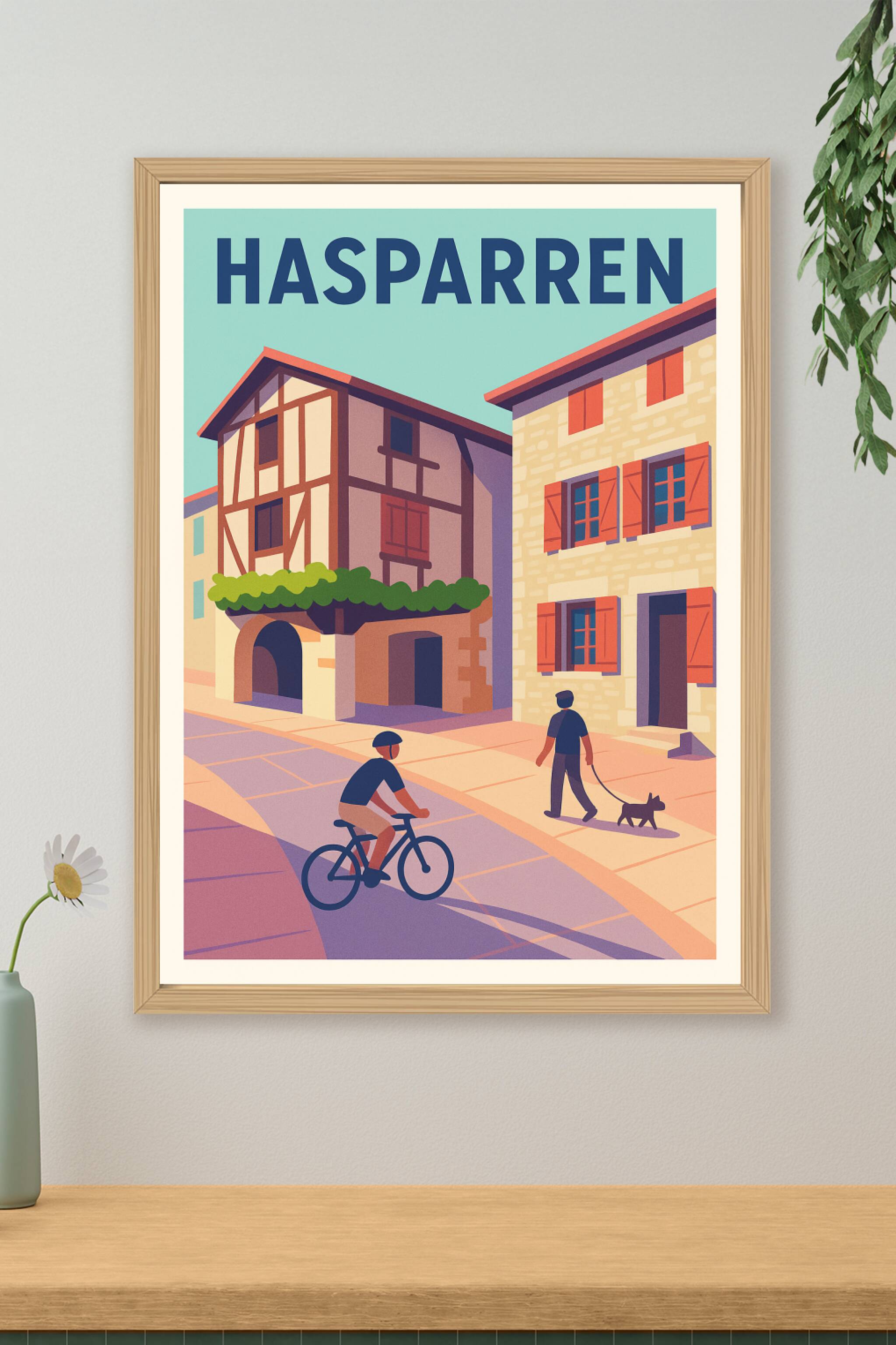 Affiche de Hasparren - Charme et douceur de vie basque
