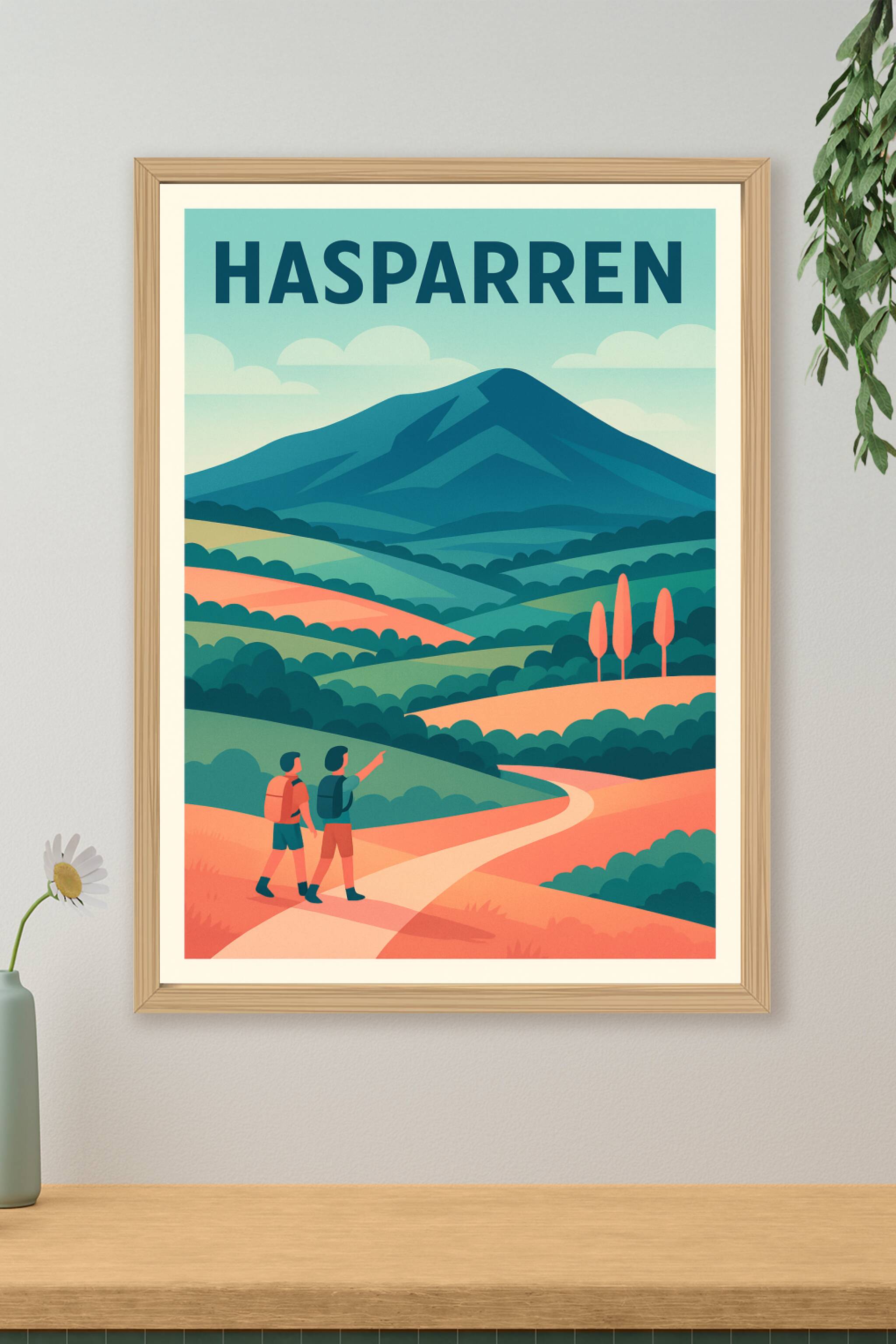 Affiche de Hasparren - Explorez les paysages enchanteurs du Pays Basque