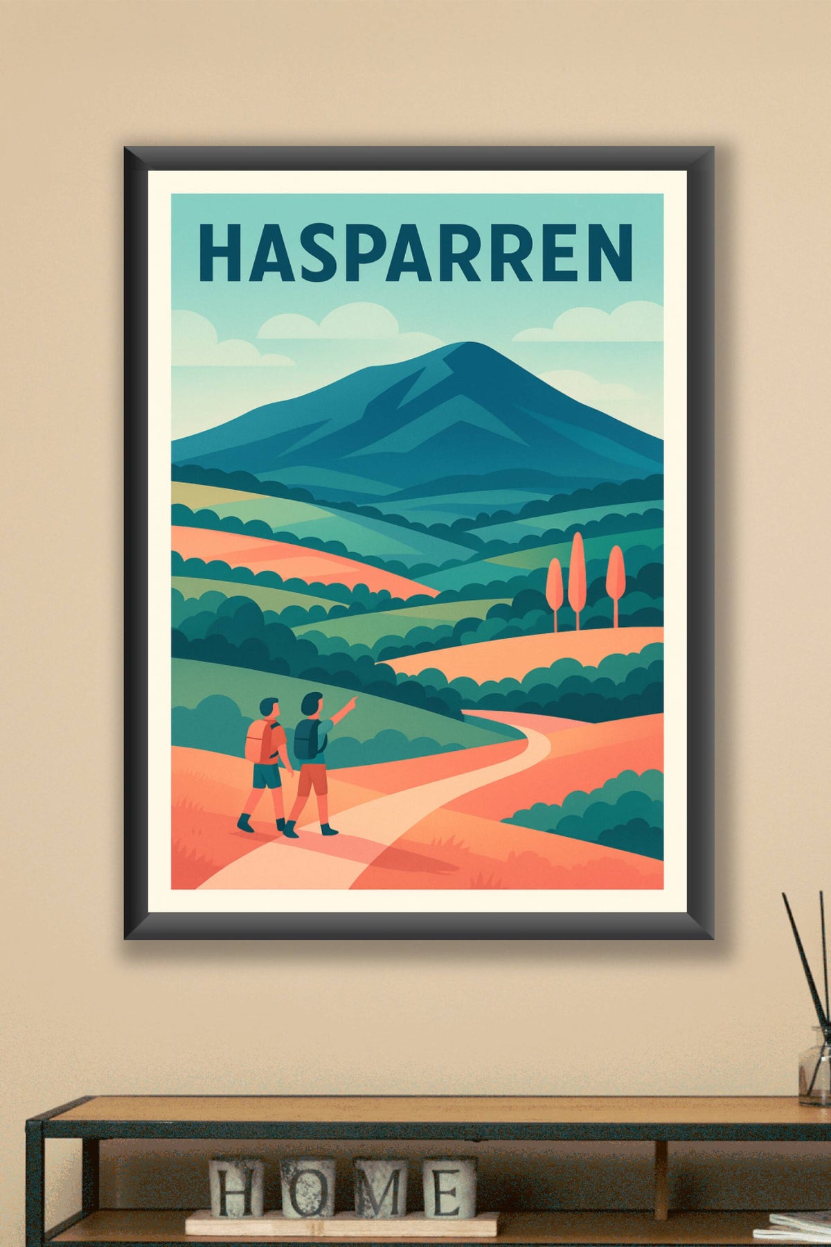 Affiche de Hasparren - Explorez les paysages enchanteurs du Pays Basque