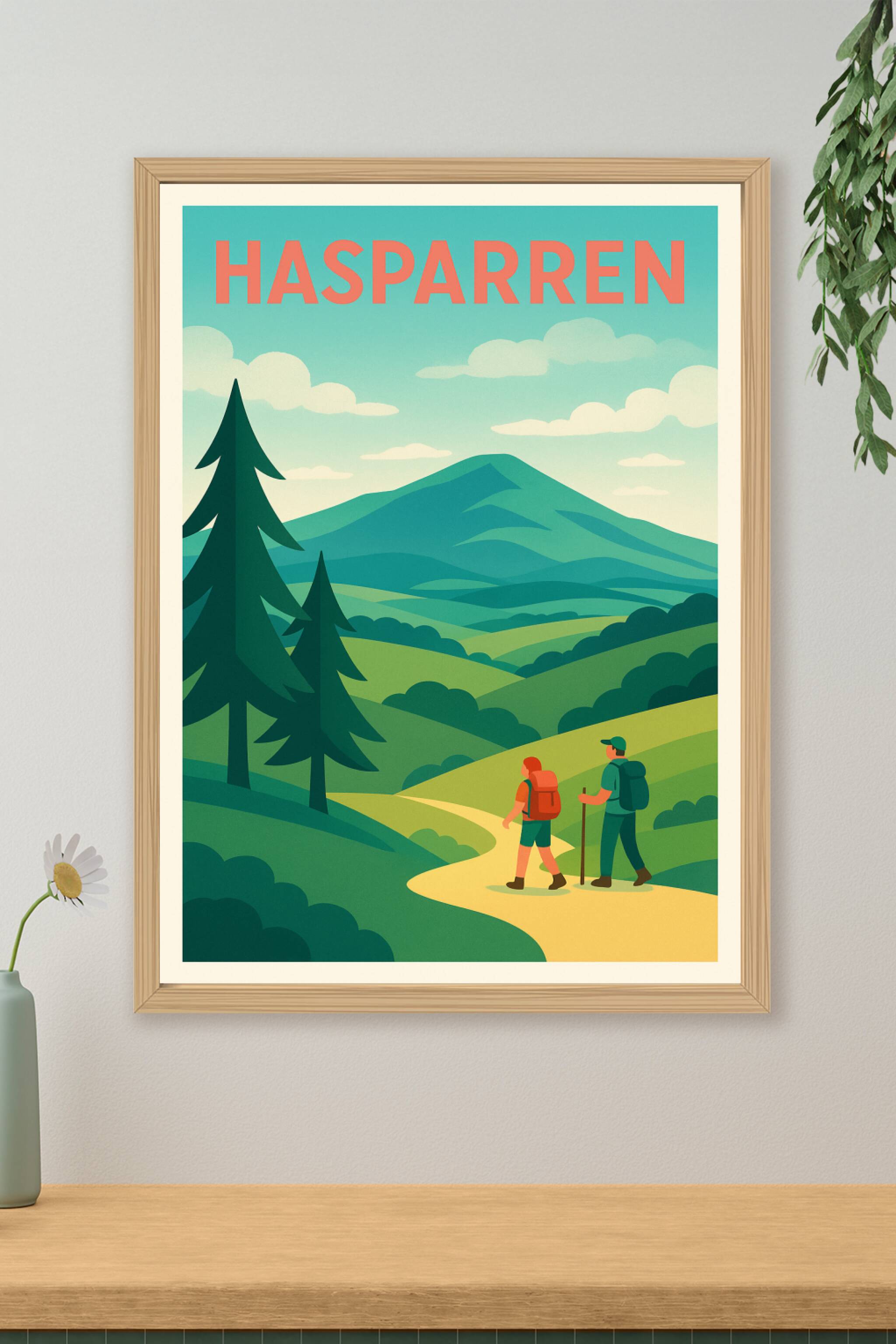 Affiche de Hasparren - Évasion nature entre montagnes et sentiers