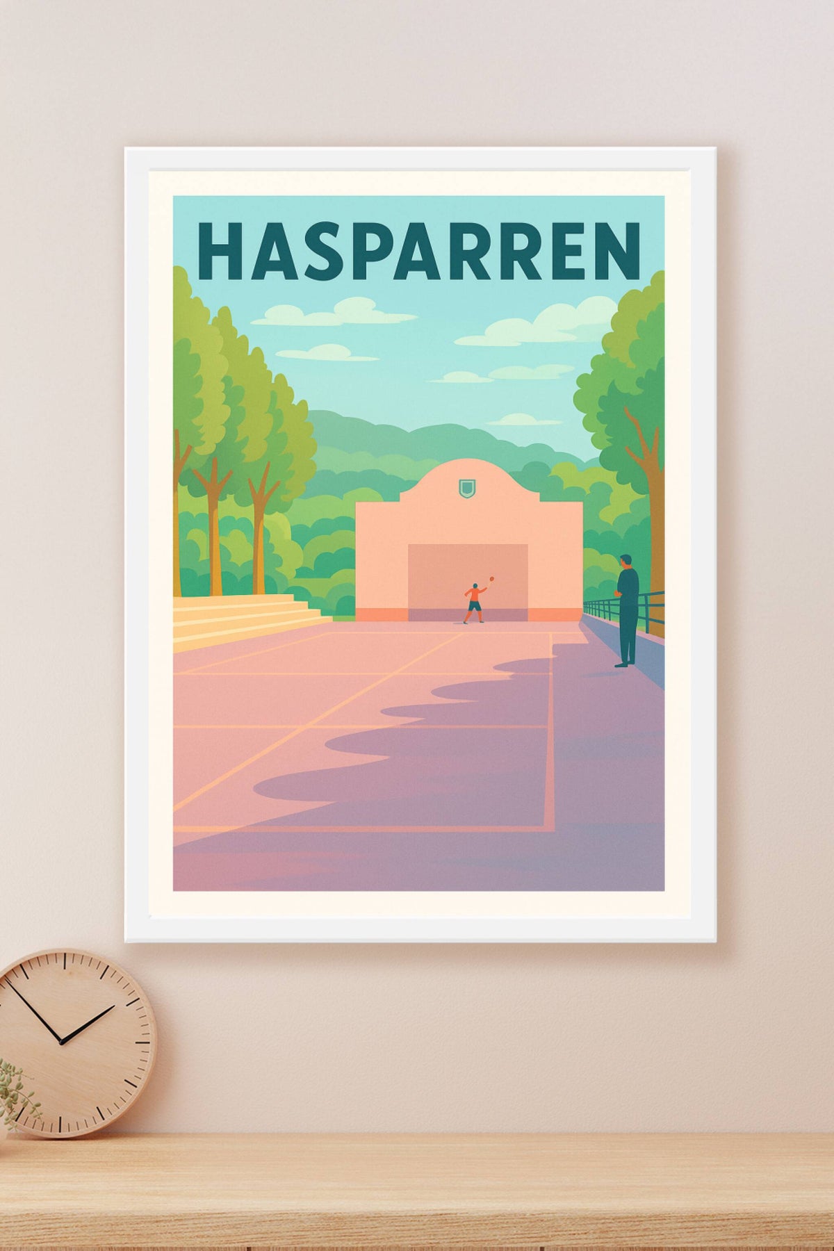 Affiche de Hasparren - L'élégance intemporelle d'un court de pelote basque