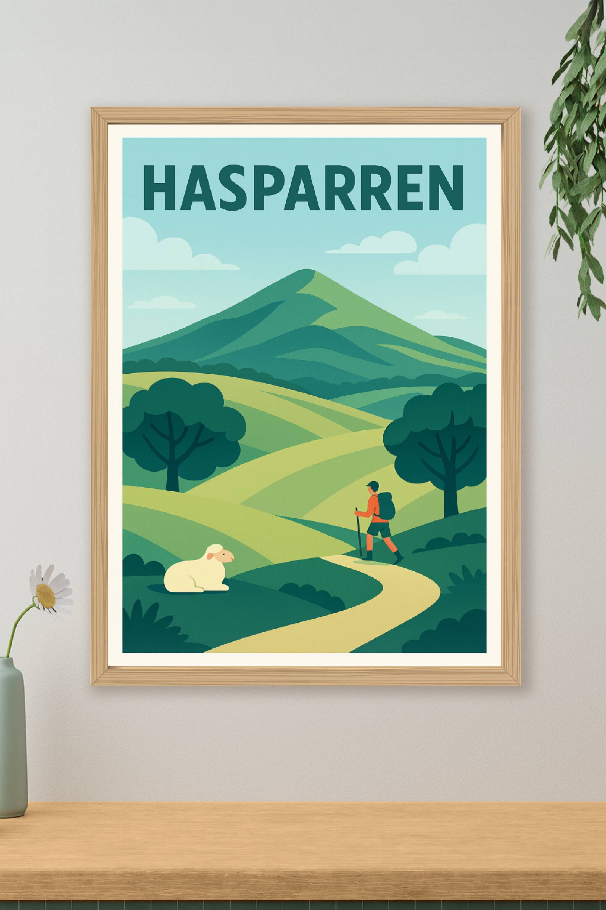 Affiche de Hasparren - L'appel des montagnes verdoyantes