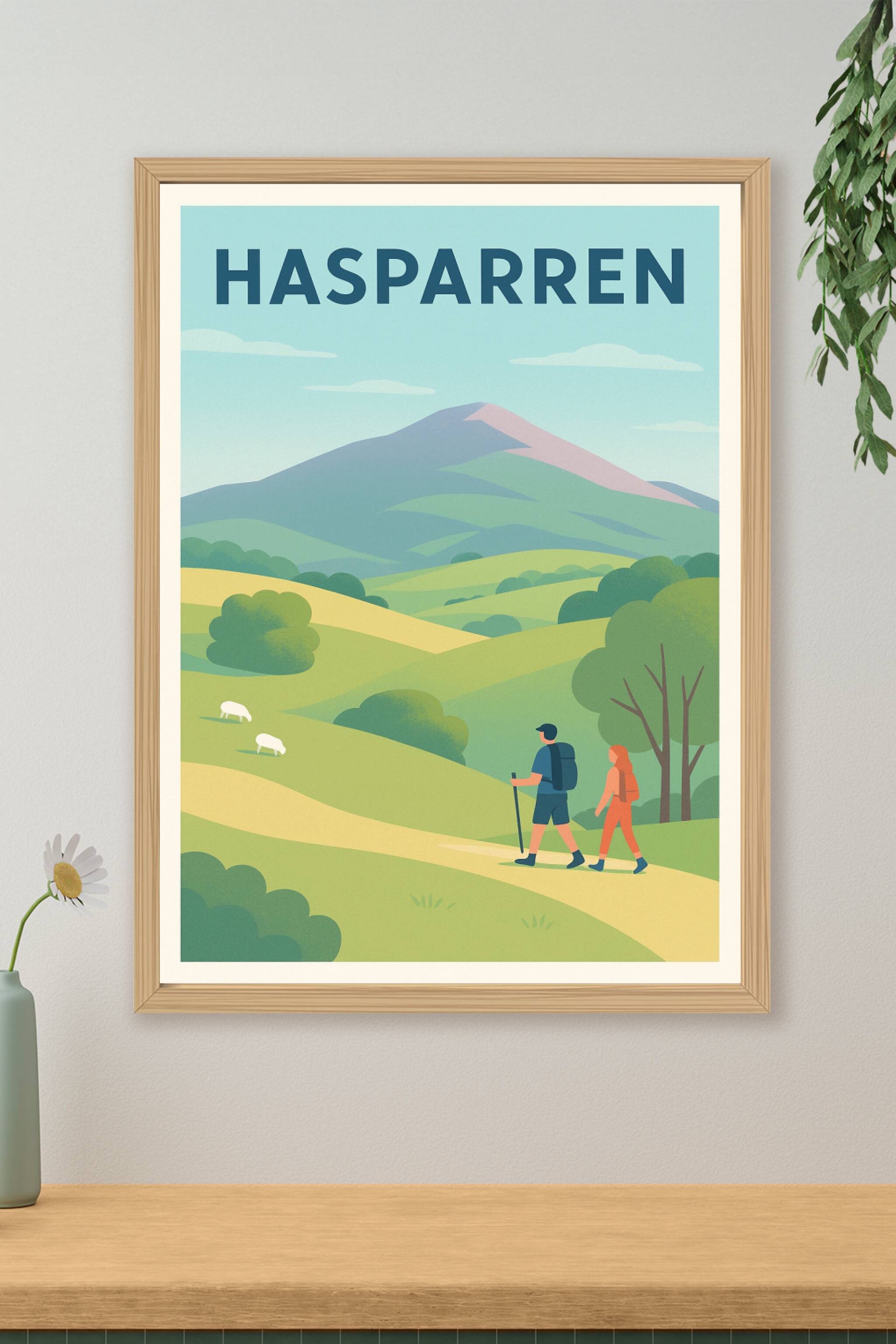 Affiche de Hasparren - Invitation à la randonnée en pleine nature