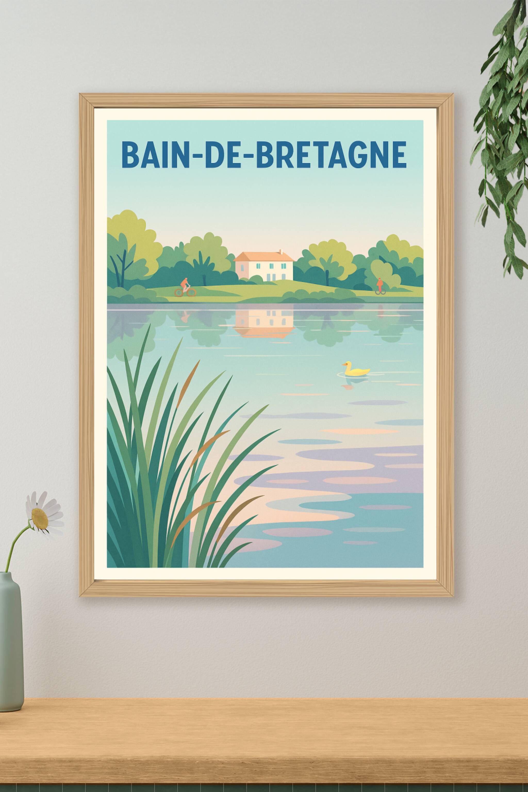 Affiche de Bain-de-Bretagne - Sérénité au bord de l'eau