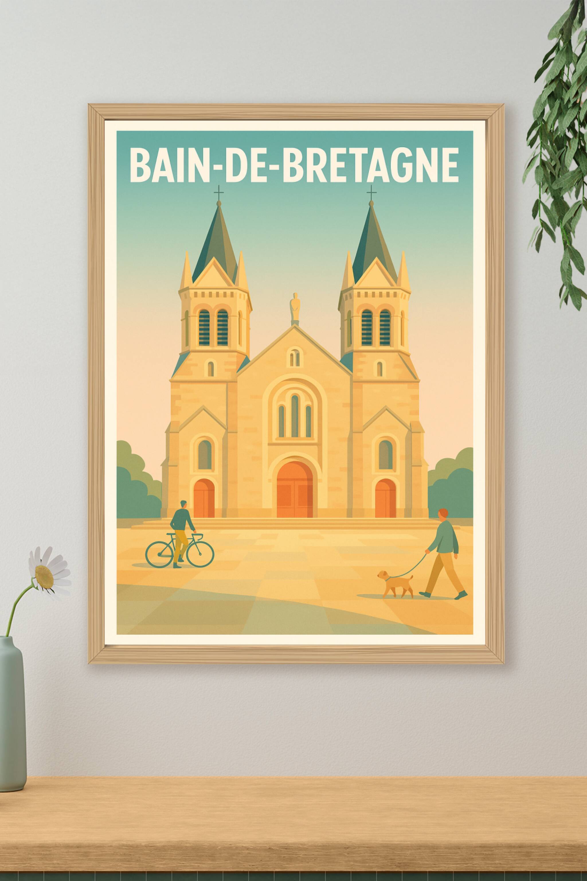 Affiche de Bain-de-Bretagne - Charme paisible du centre-ville