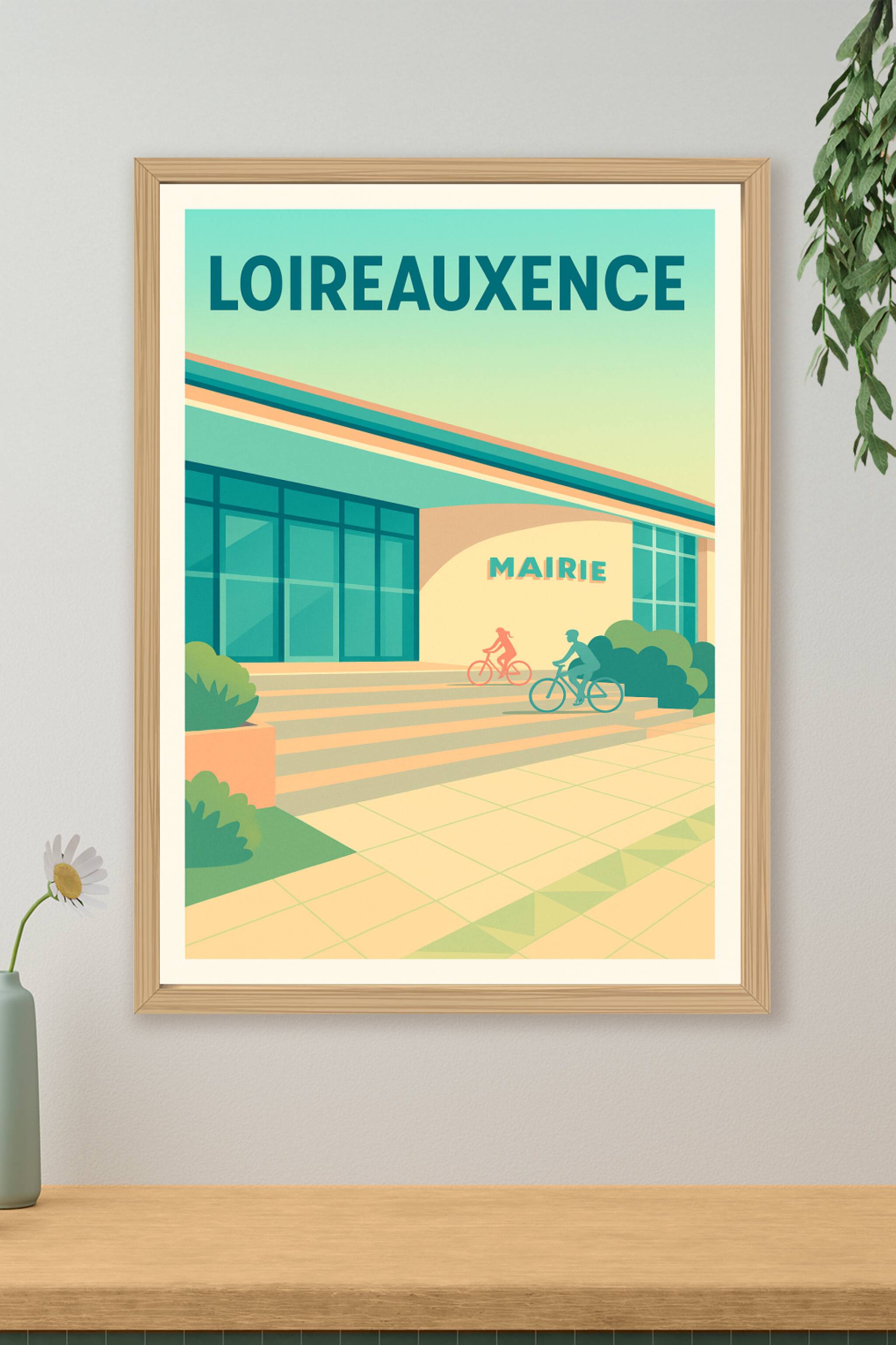 Affiche de Loireauxence - L'esprit paisible de la Mairie à vélo