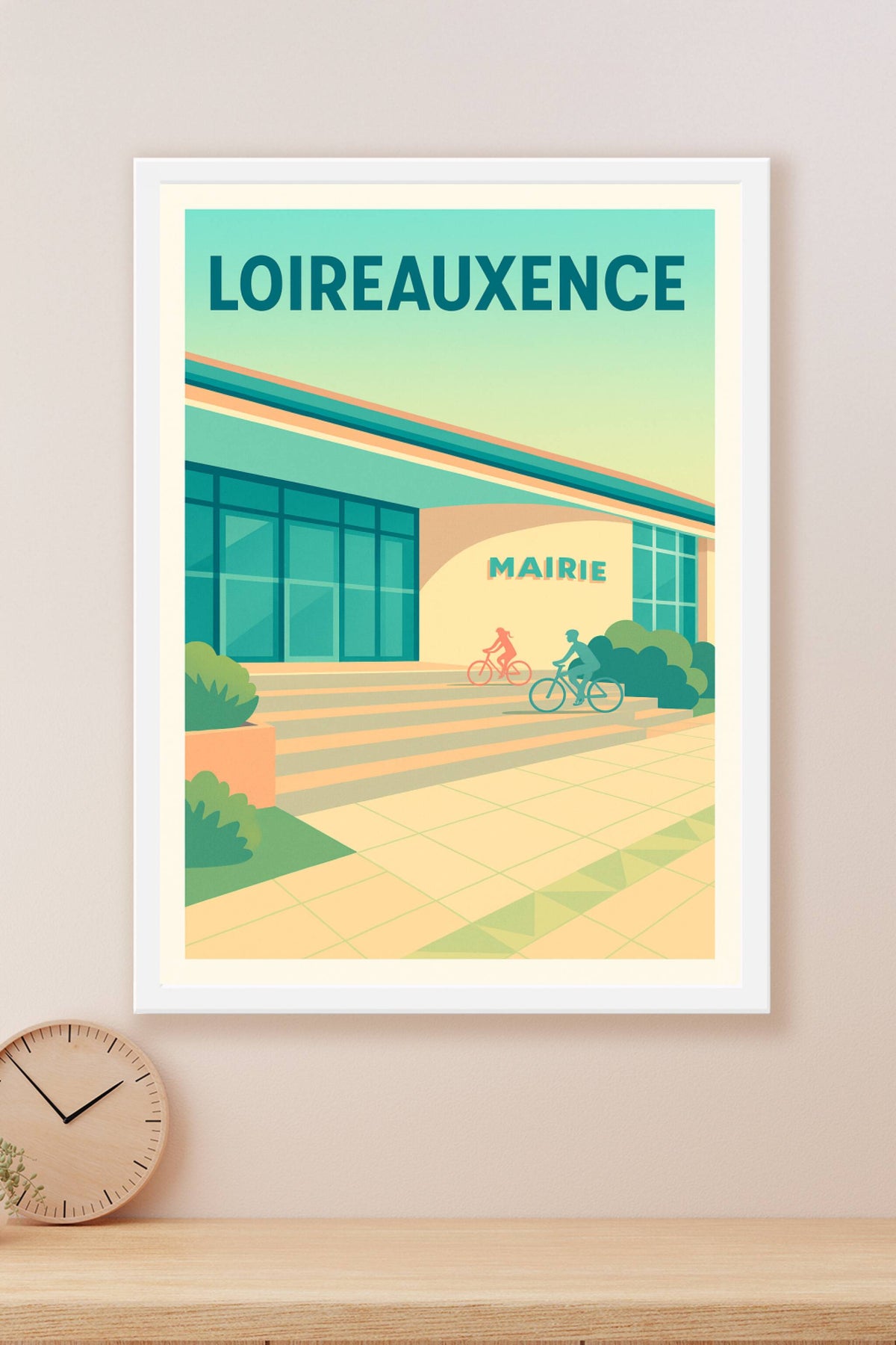 Affiche de Loireauxence - L'esprit paisible de la Mairie à vélo