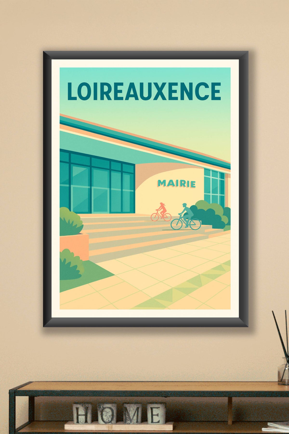 Affiche de Loireauxence - L'esprit paisible de la Mairie à vélo