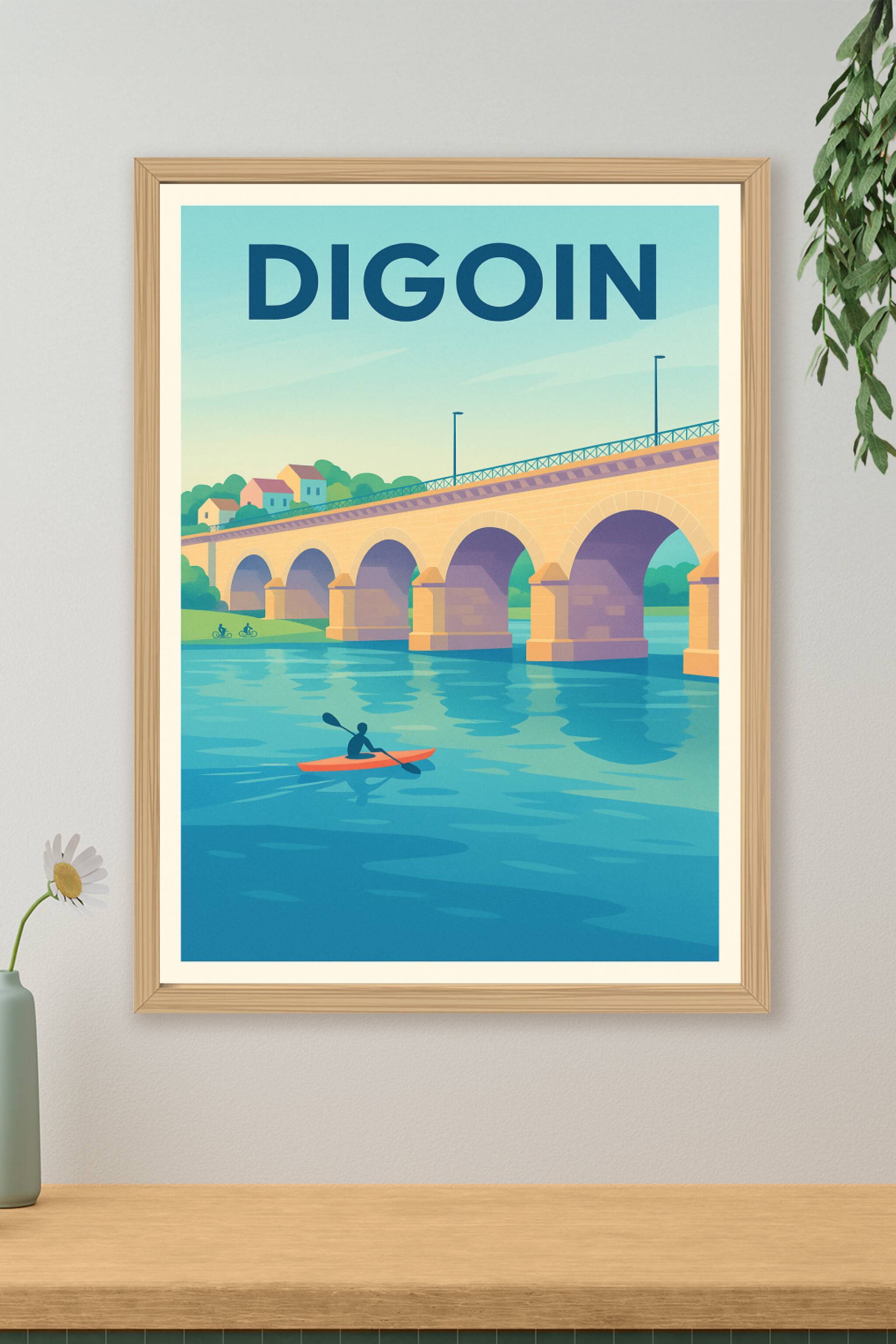 Affiche de Digoin - L'élégance paisible du pont sur la Loire