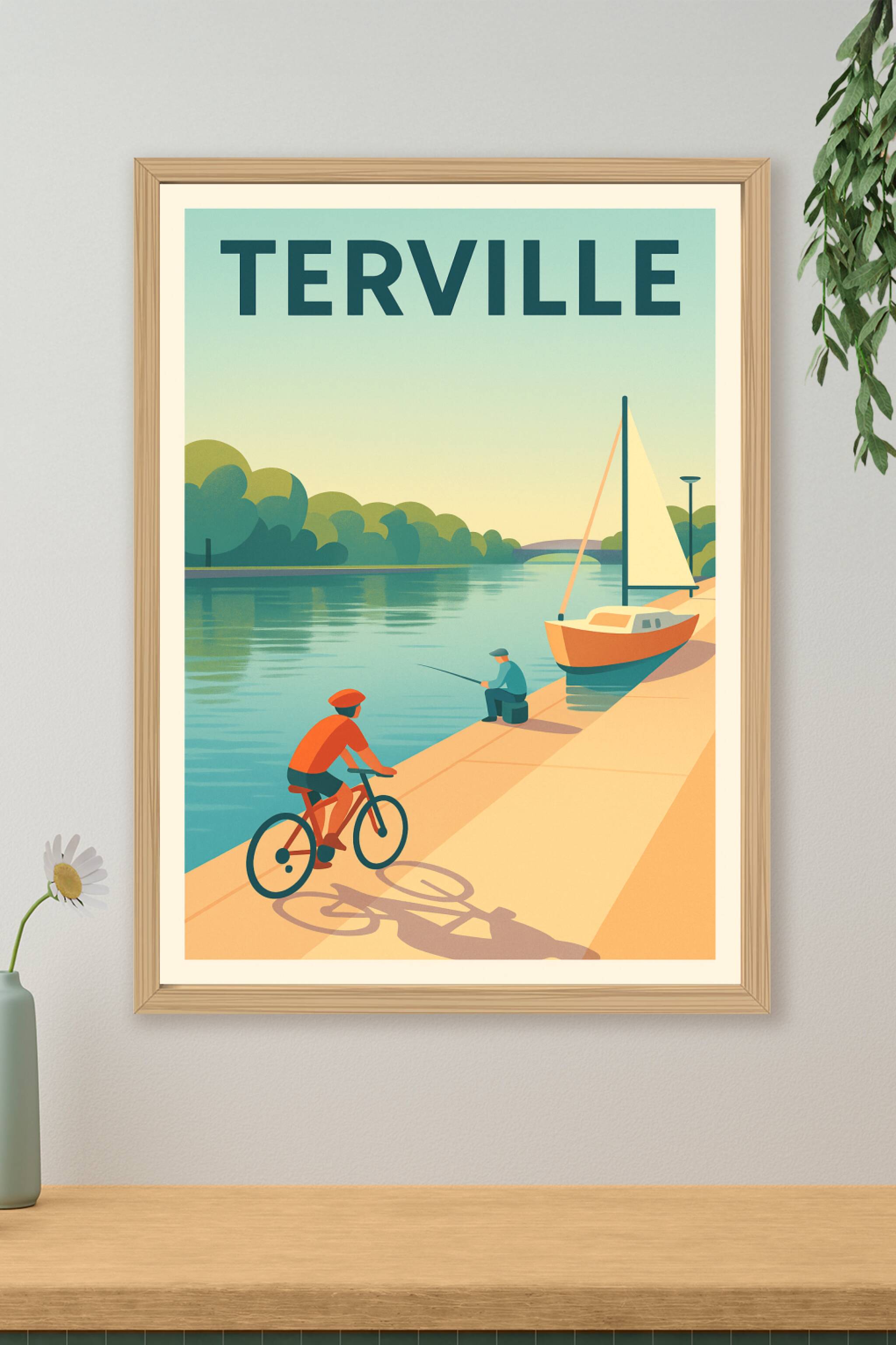 Affiche de Terville - Un instant de calme au bord de l'eau