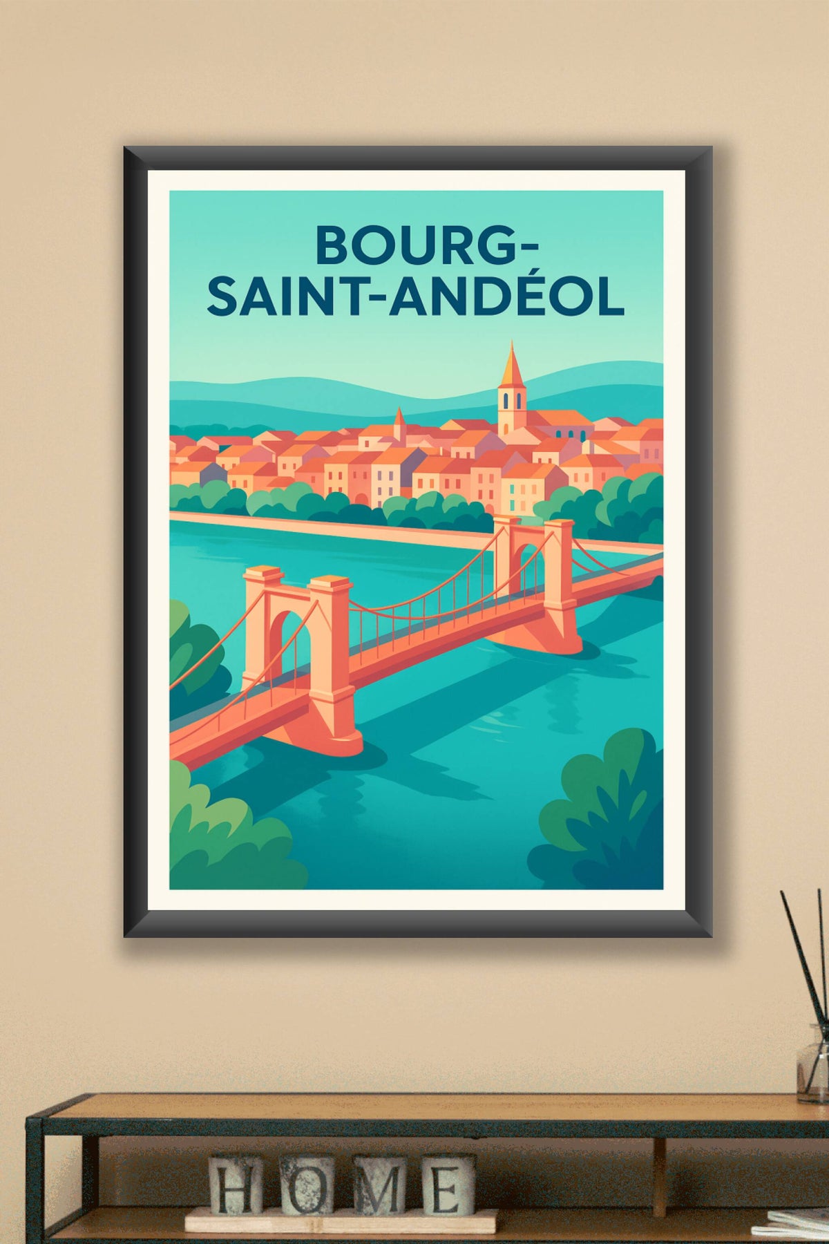 Affiche de Bourg-Saint-Andéol - Charme authentique en illustration