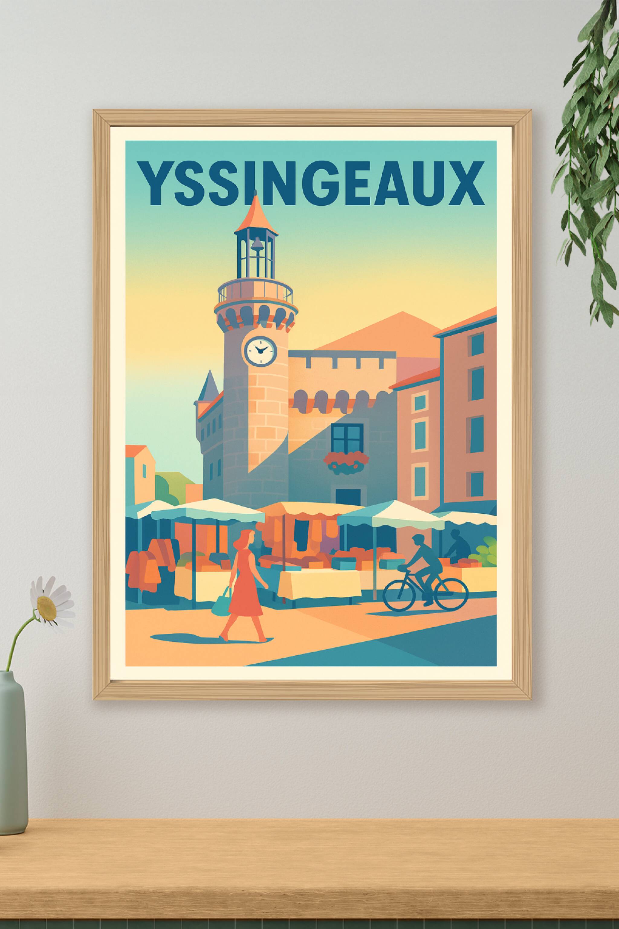 Affiche de Yssingeaux - L'authenticité d'un marché ensoleillé
