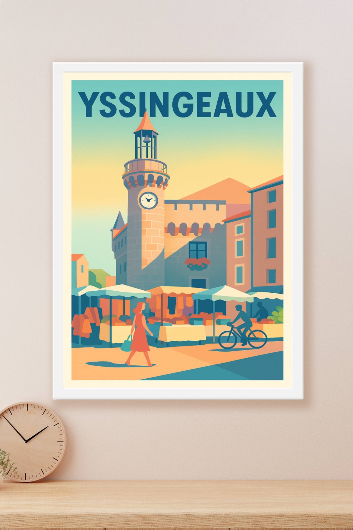 Affiche de Yssingeaux - L'authenticité d'un marché ensoleillé