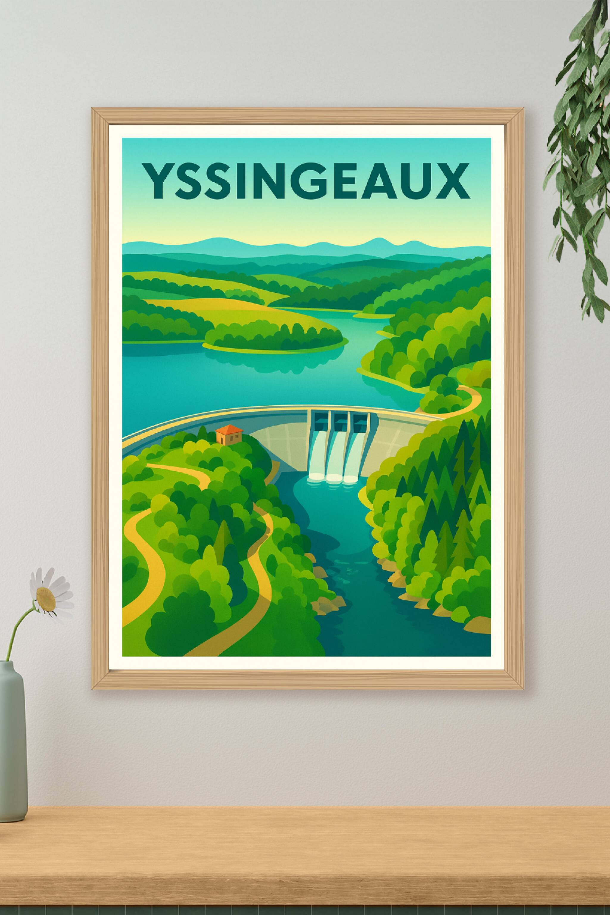 Affiche de Yssingeaux - Harmonie naturelle entre eaux et forêts