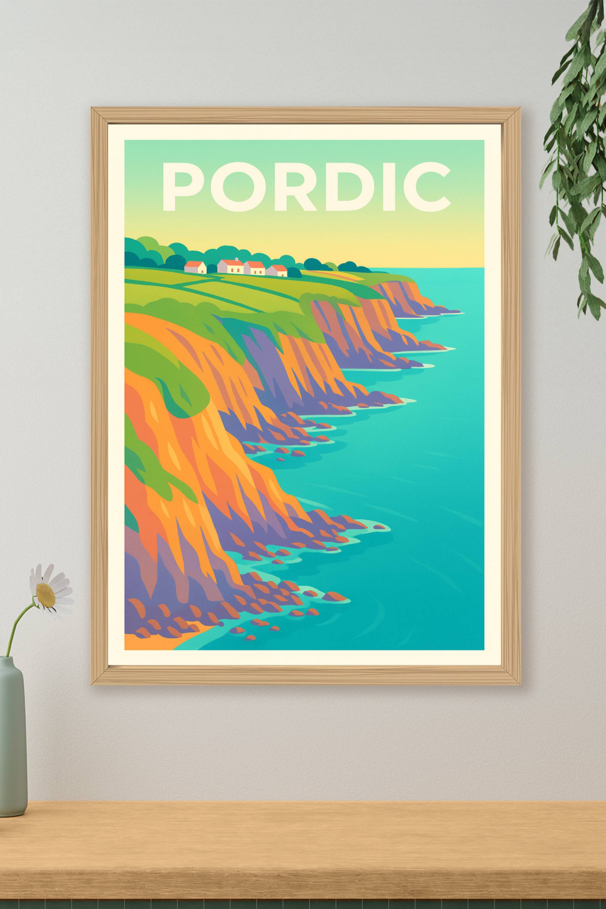 Affiche de Pordic - Splendeur côtière en couleurs vibrantes