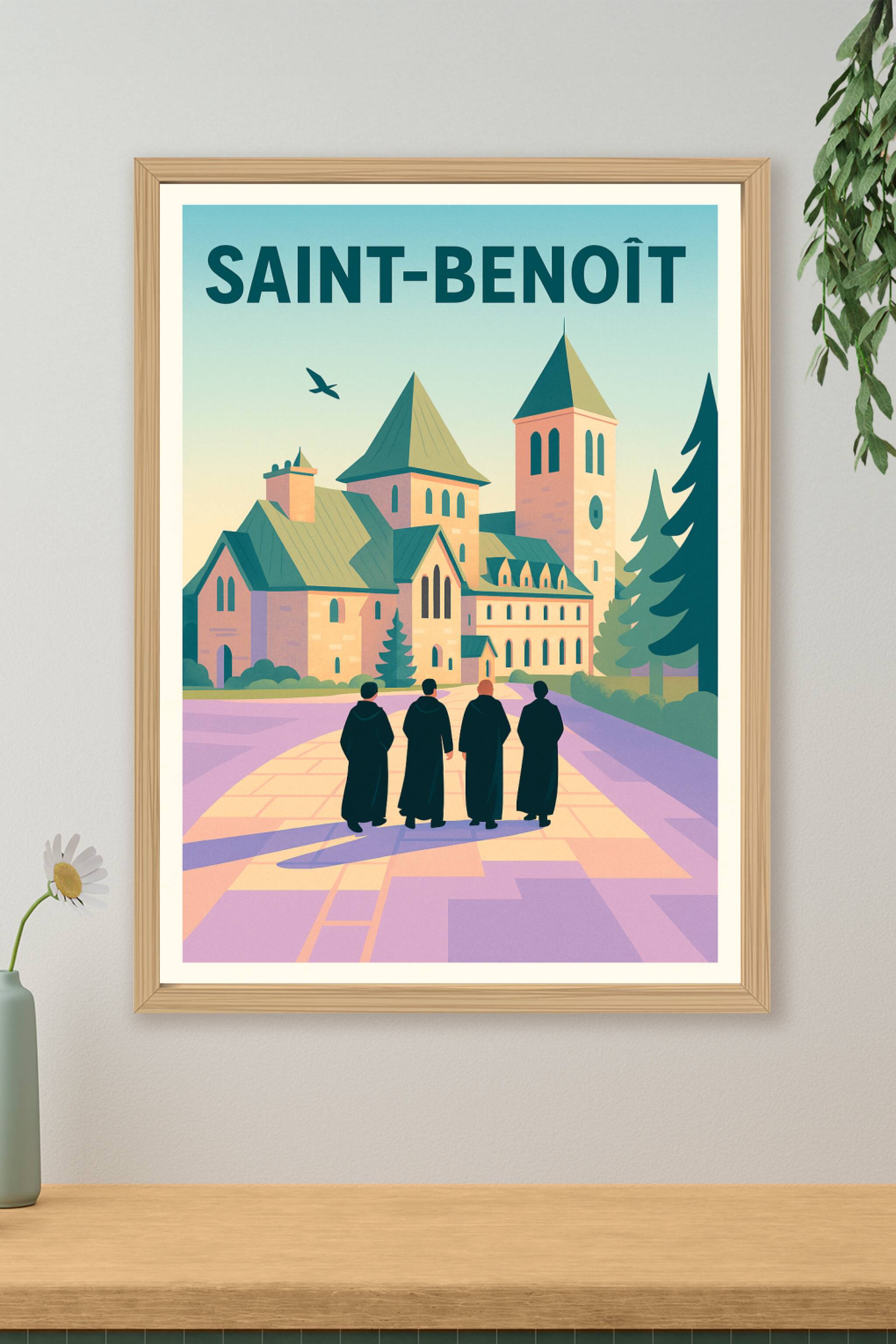 Affiche de Saint-Benoît - L'élégance intemporelle d'une abbaye historique