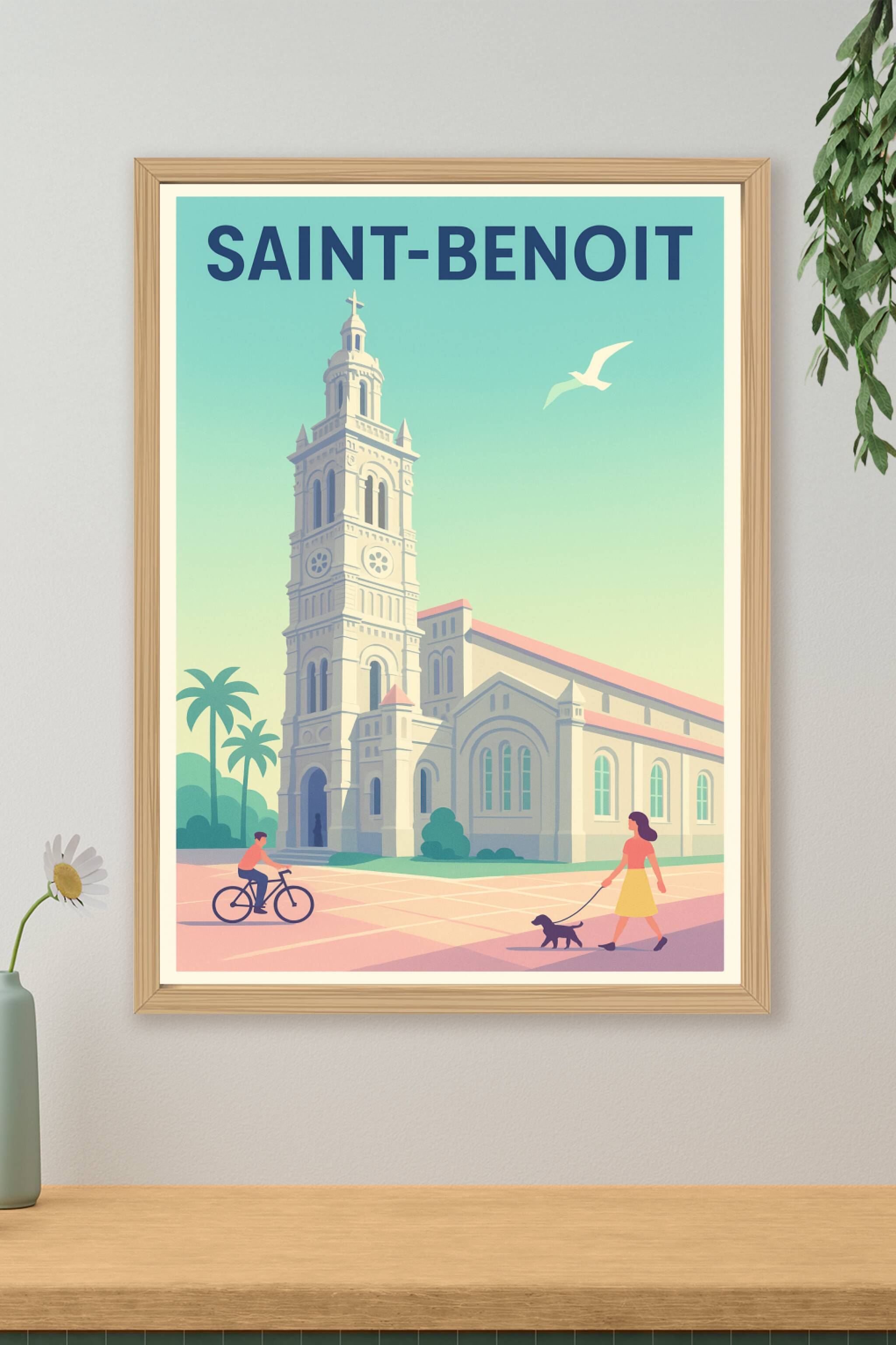 Affiche de Saint-Benoît - Charme paisible et architecture historique