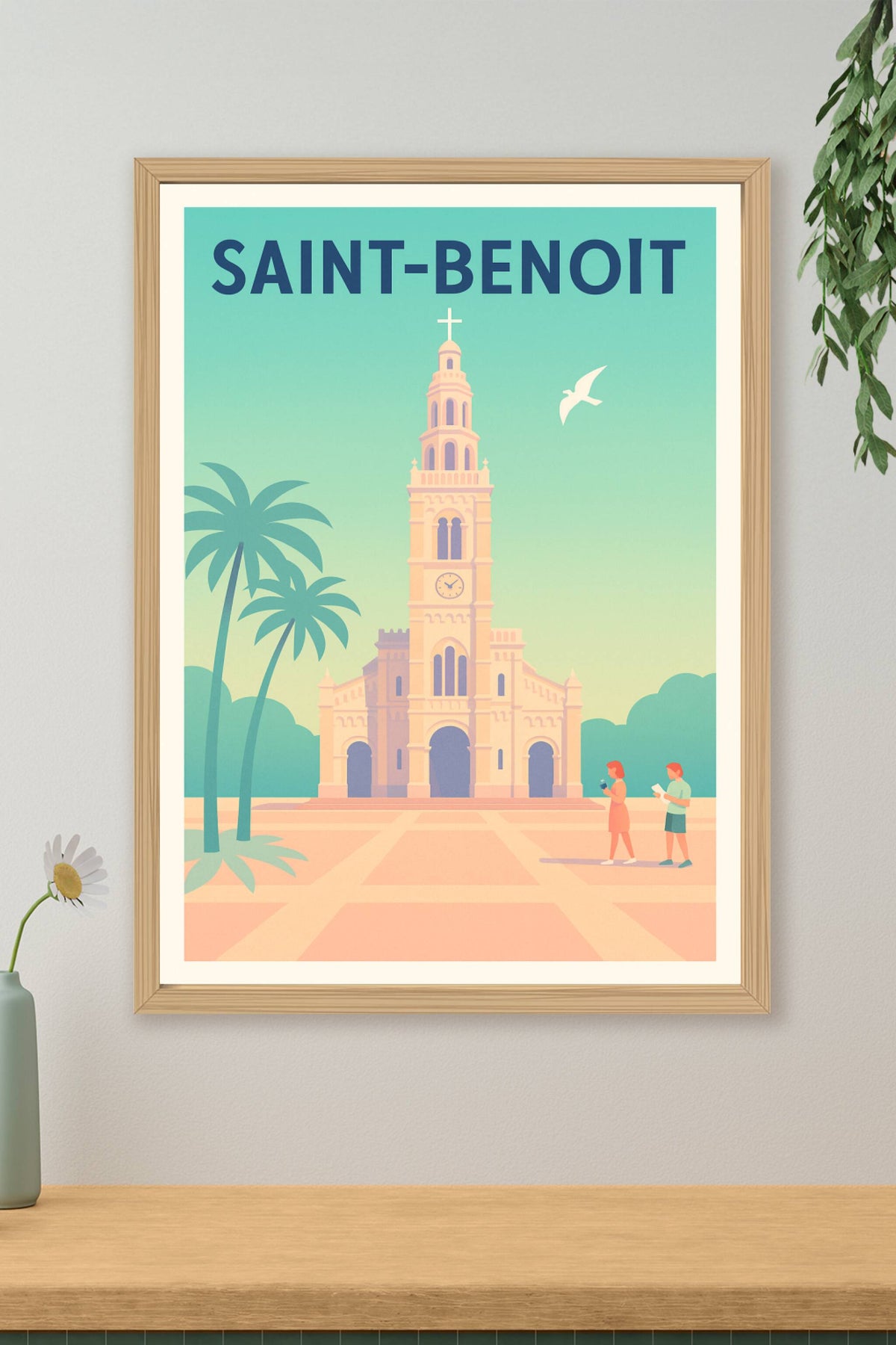 Affiche de Saint-Benoît - L'Élégance intemporelle du clocher