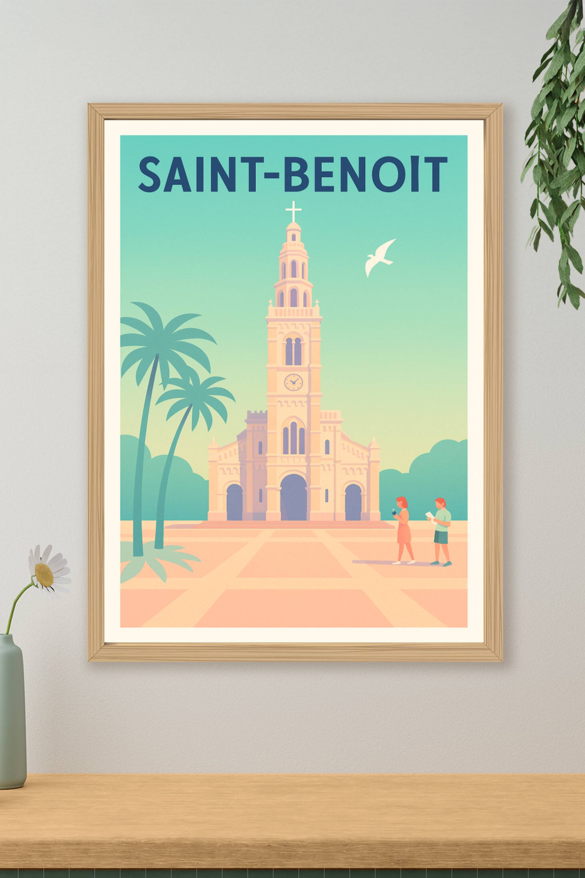 Affiche de Saint-Benoît - L'Élégance intemporelle du clocher