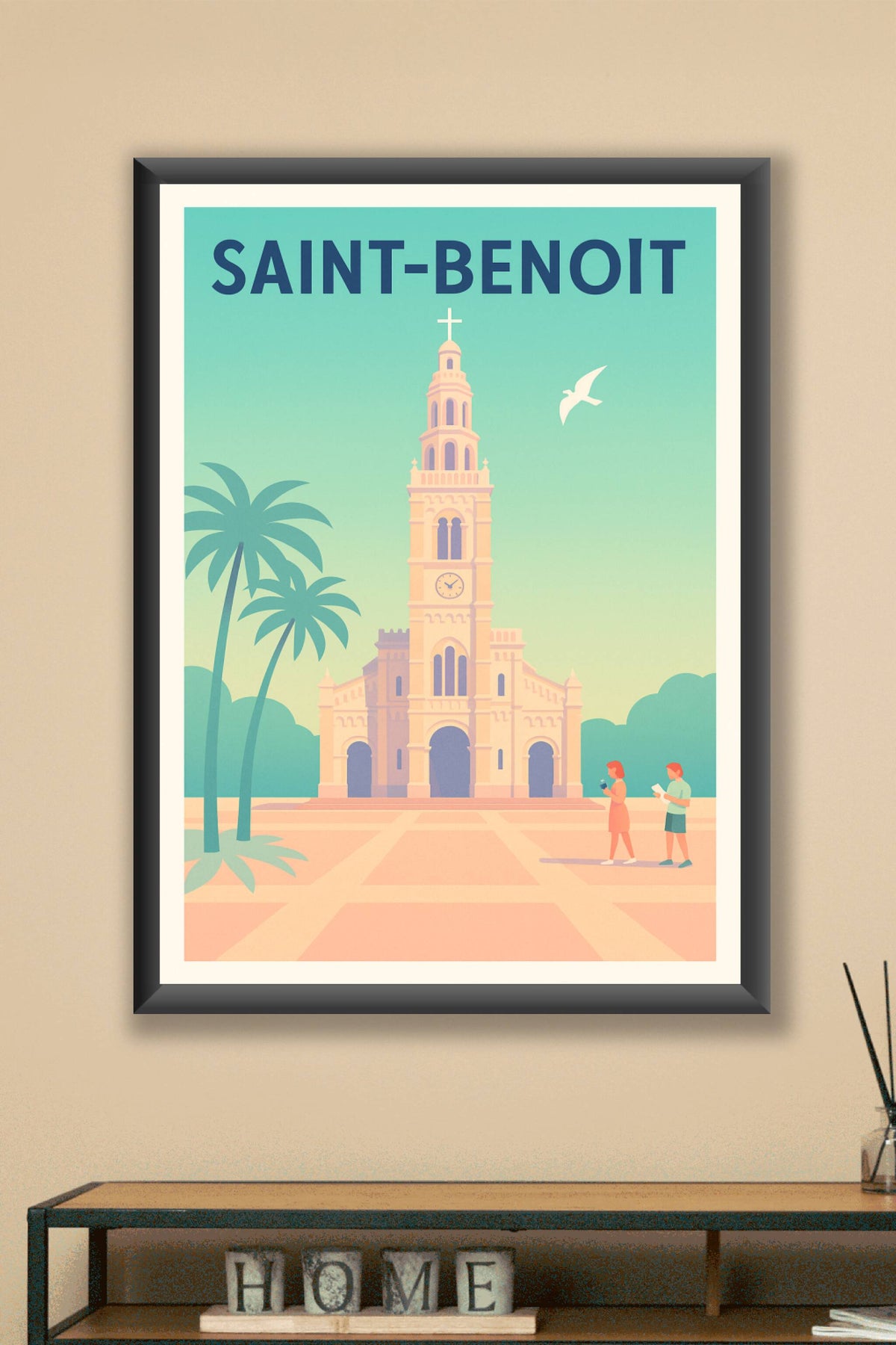 Affiche de Saint-Benoît - L'Élégance intemporelle du clocher