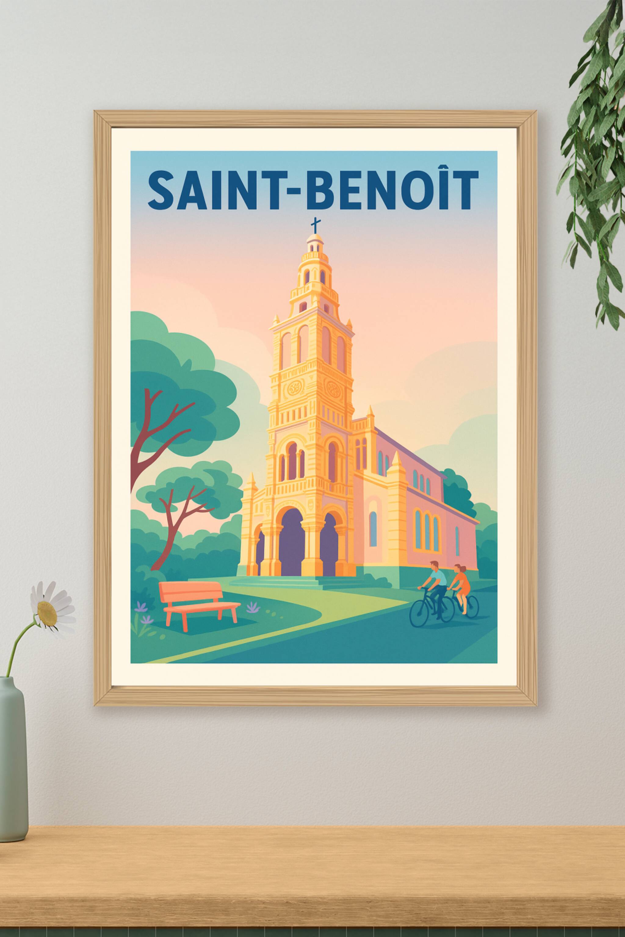 Affiche de Saint-Benoît - Charme architectural et douceur de vivre
