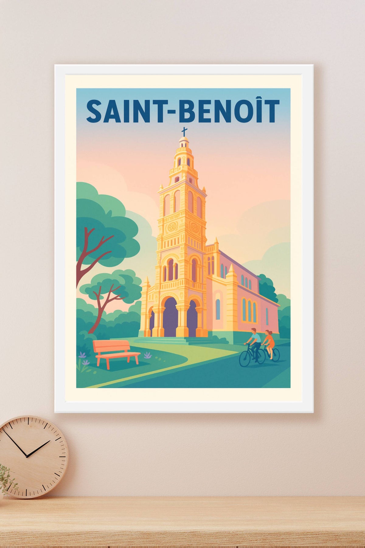 Affiche de Saint-Benoît - Charme architectural et douceur de vivre